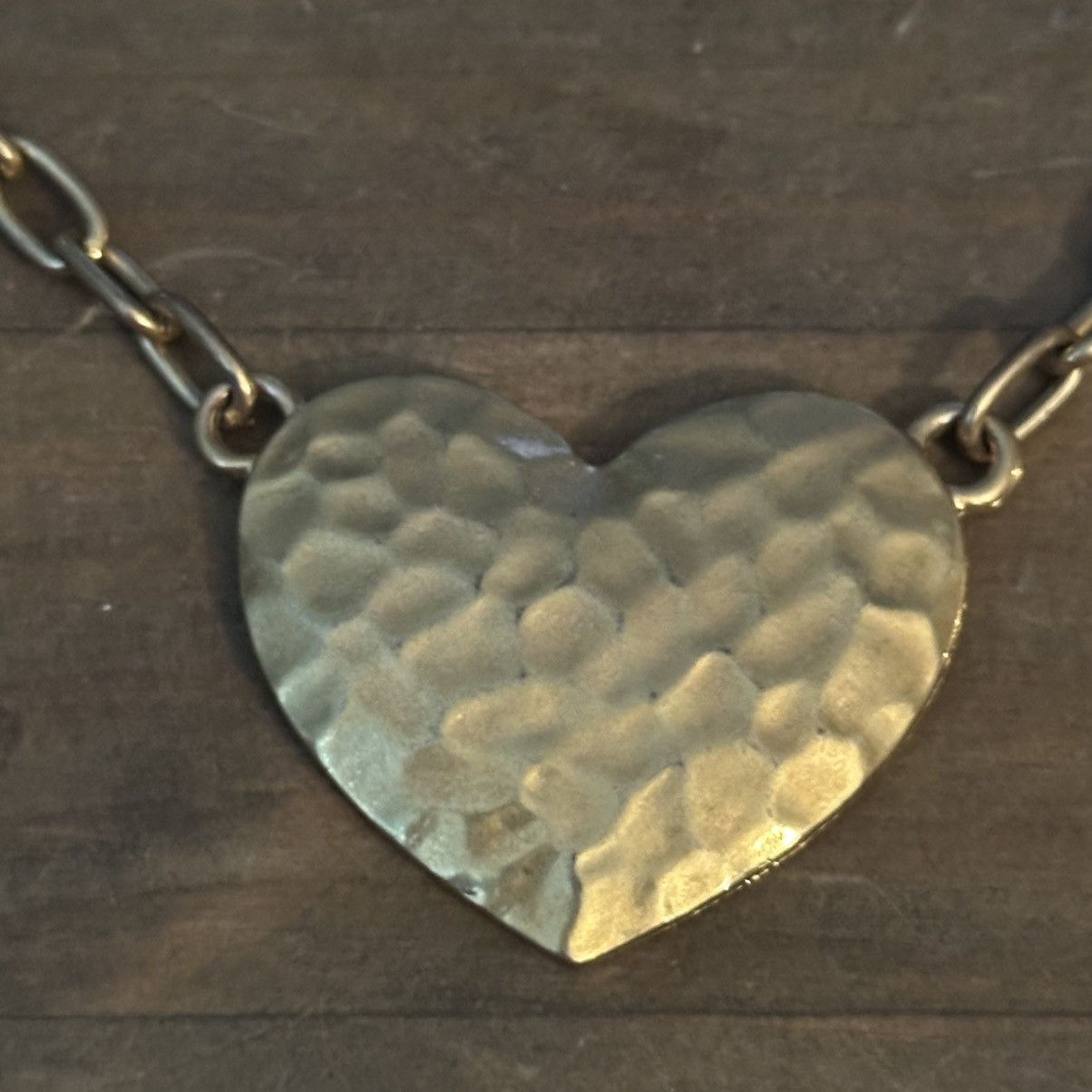 Other Gold tone hammered heart cable link chain necklace Size ONE SIZE - 3 Thumbnail