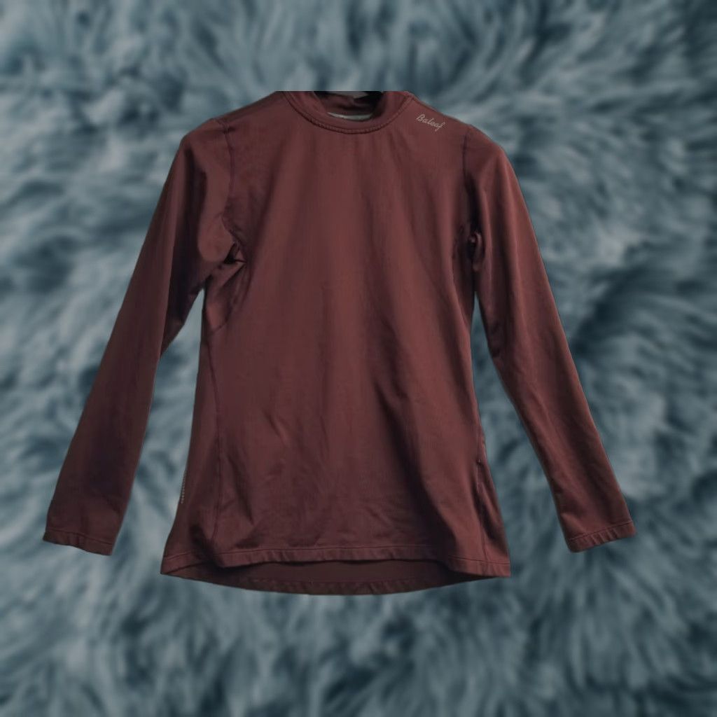 Vintage Baleaf Running Shirt Women's Size Medium Long Sleeve Mock Neck Thermal Fleece Pullover Burgundy Sports Activewear Easy Care Machine Washable Size M / US 6-8 / IT 42-44 - 1 Thumbnail