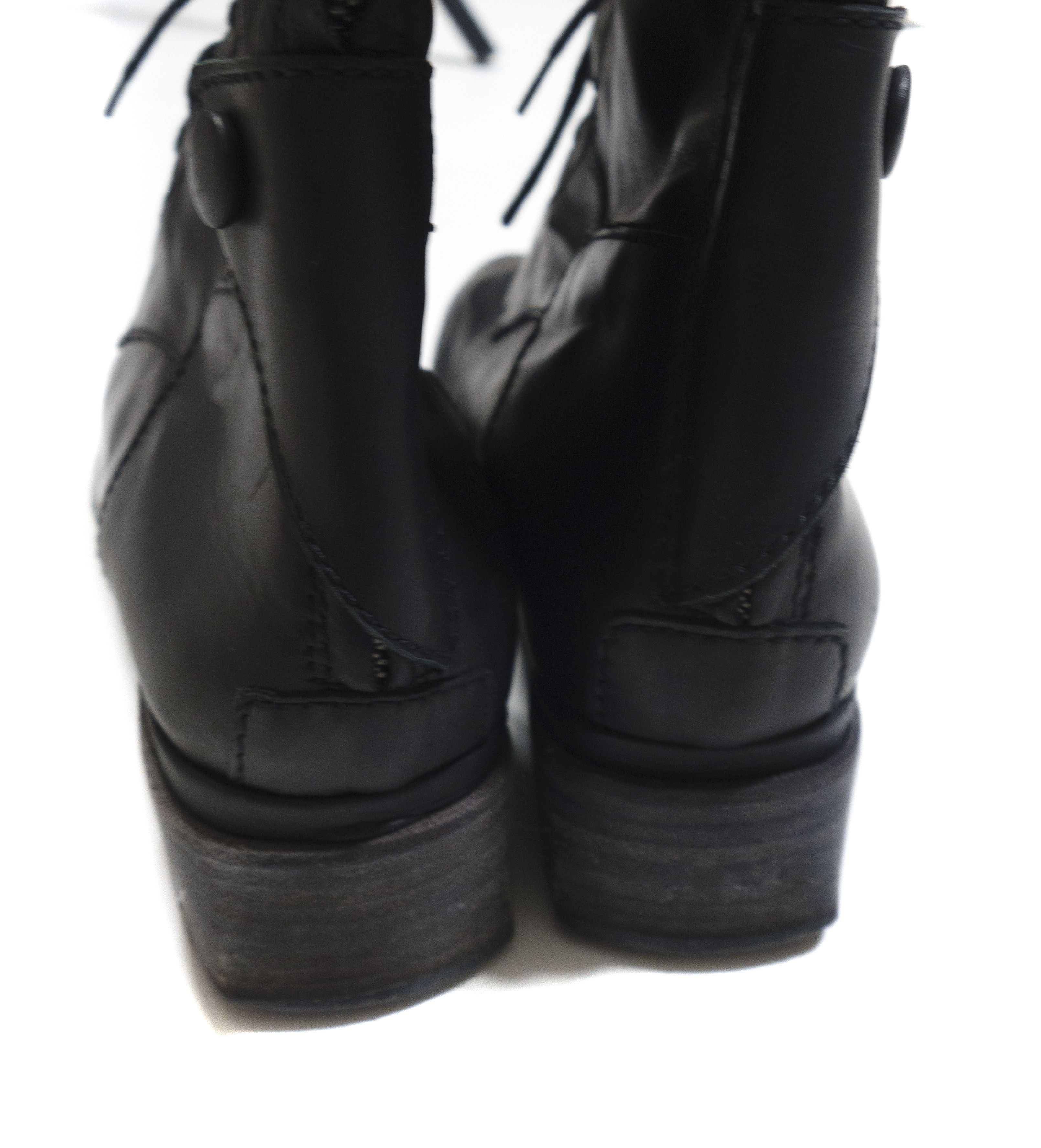 Veronique Branquinho High Combat Leather Boots Size US 8.5 / IT 38.5 - 5 Thumbnail