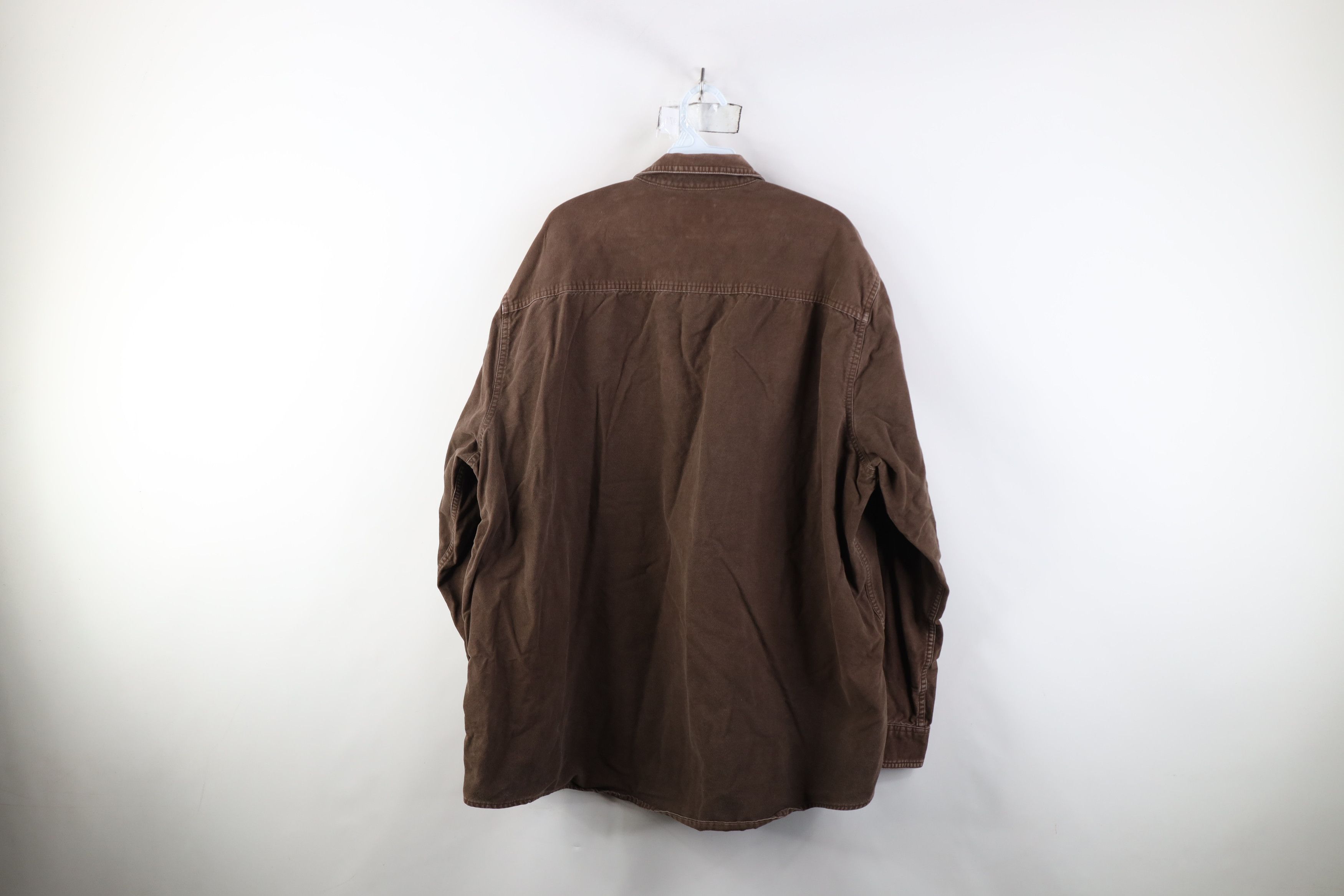 Vintage Vintage 90s Y2K Streetwear Chamois Coth Button Shirt Brown Size US XXL / EU 58 / 5 - 15 Thumbnail