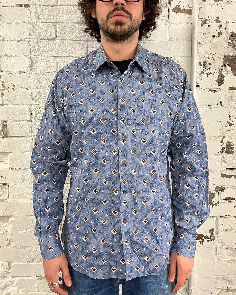 Prada 2000s Prada Abstract Cloud Blue Shirt Size US M / EU 48-50 / 2 - 2 Thumbnail