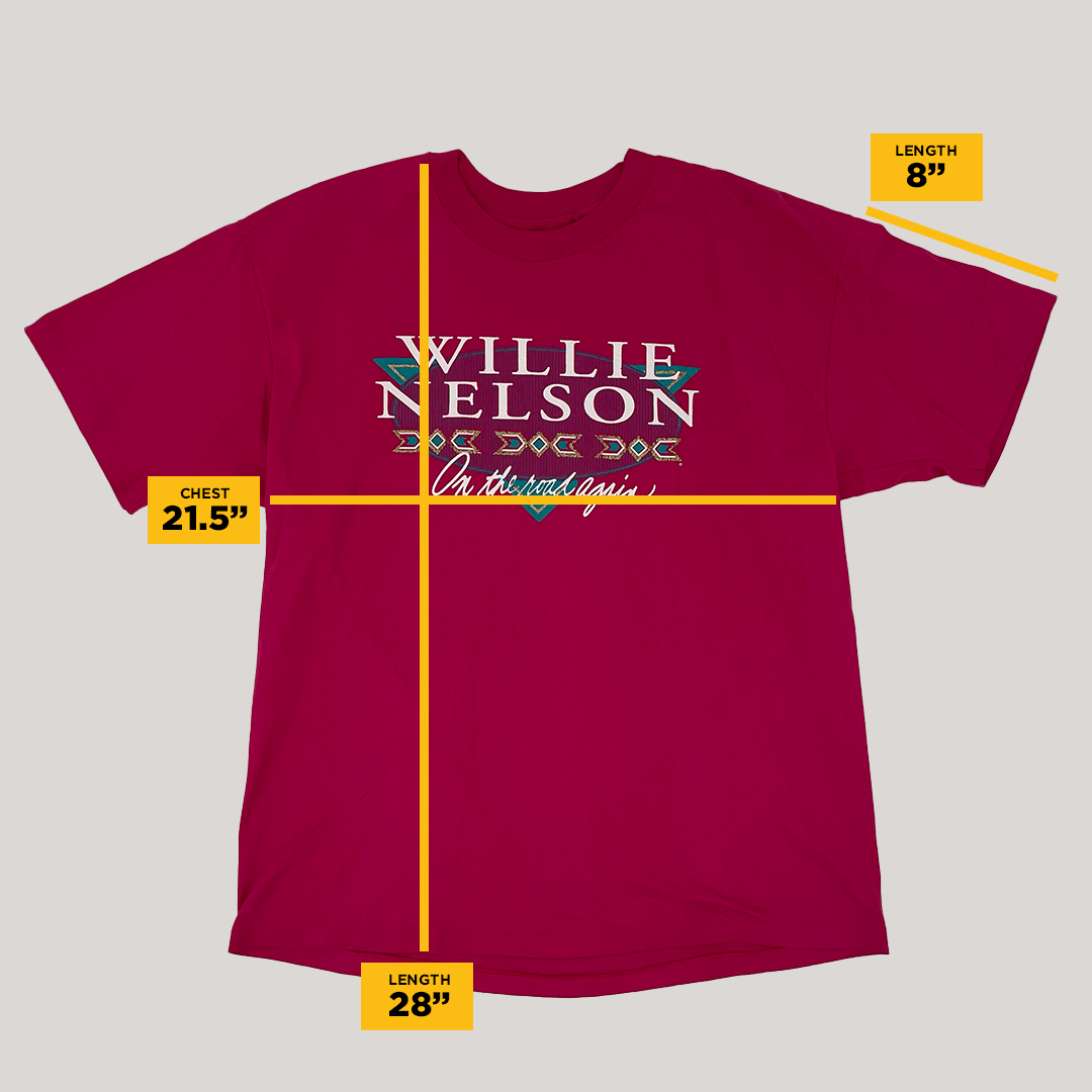 Band Tees × Vintage Vintage 90s Willie Nelson On The Road Again Size US M / EU 48-50 / 2 - 9 Thumbnail