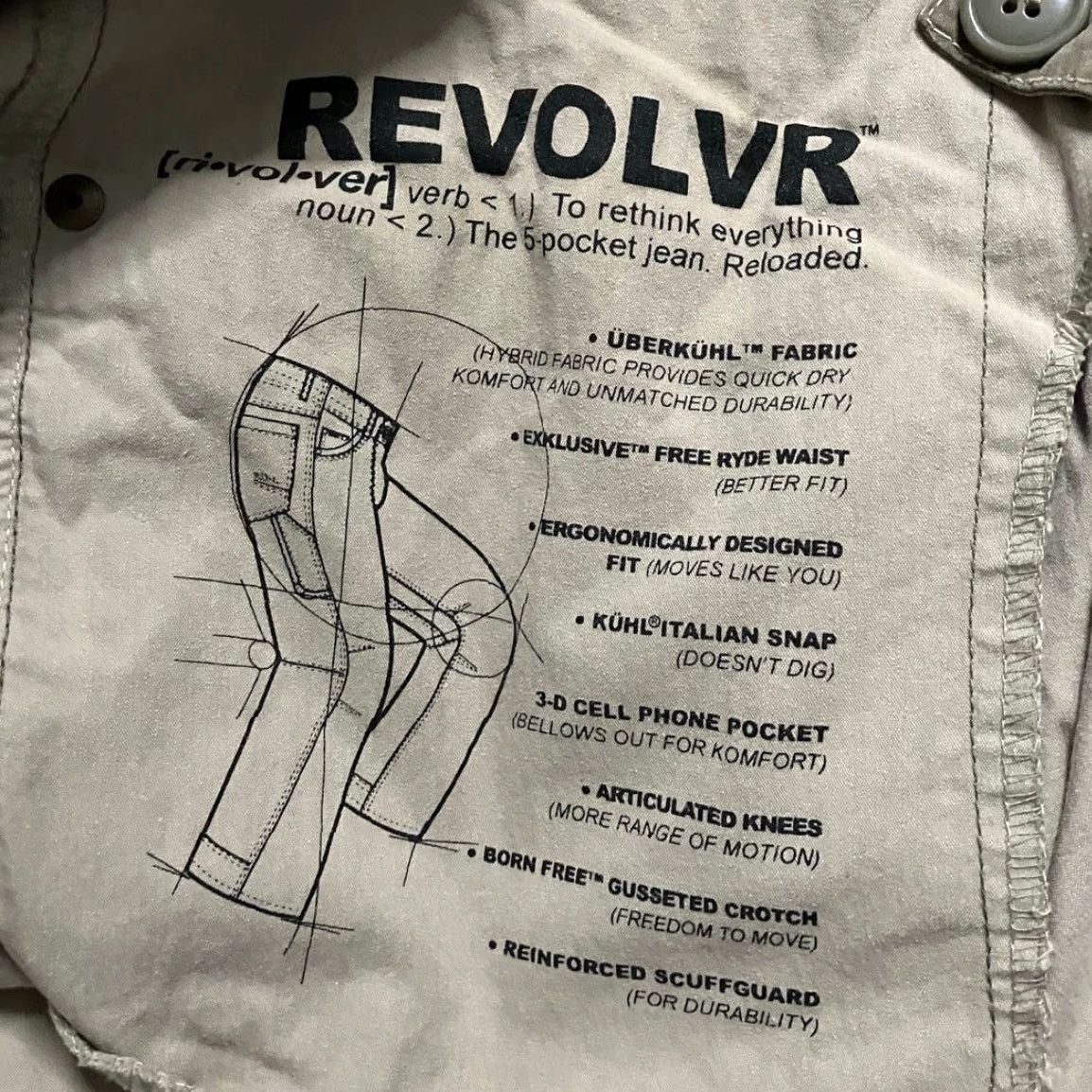 Kuhl Mens Pants Khaki Revolvr Patina Dye Hiking Outdoor Straight Stretch 36x32 Pants Mens Khakis Workwear Gorpcore Dadcore 36 Regular Tan