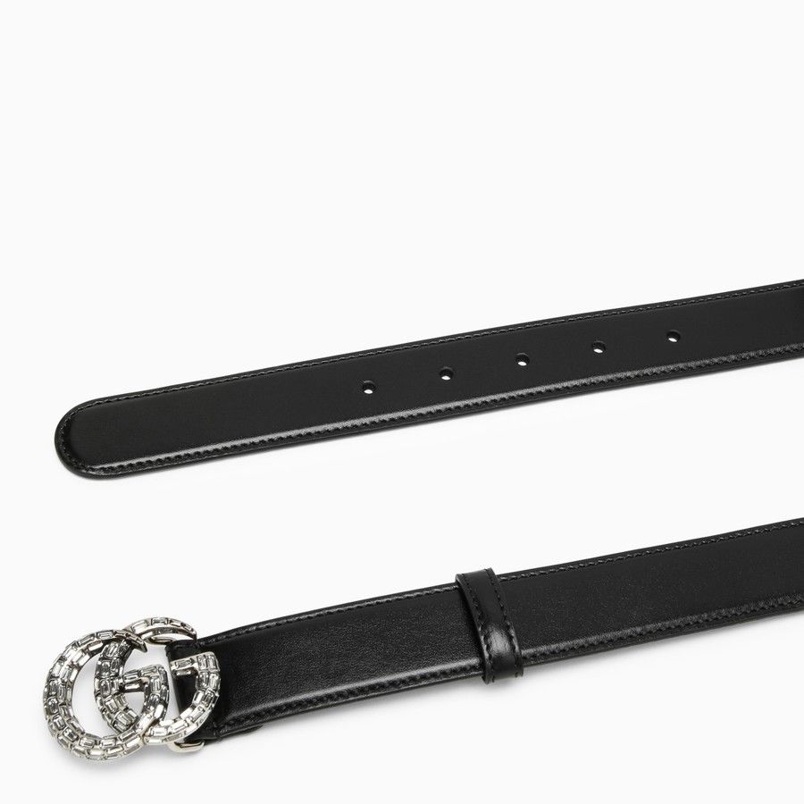 Gucci o1d2blof0824 Size: 90 / Double GG Buckle Belt With Crystals Size ONE SIZE - 3 Thumbnail