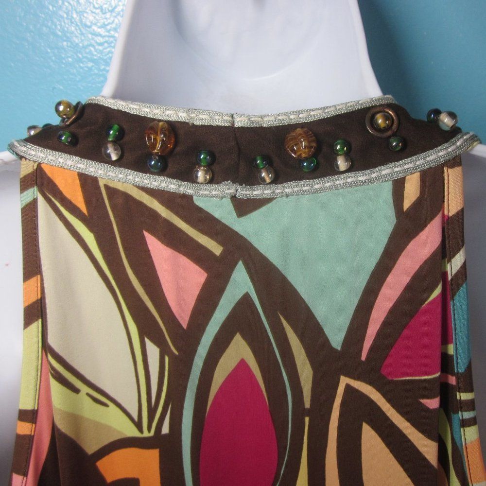 Anthropologie Ranna Gill Embellished Midi Halter Style Dress Size S Size S / US 4 / IT 40 - 7 Thumbnail