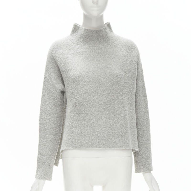 Theory THEORY grey wool blend fuzzy stand collar step hem sweater XS Size XS / US 0-2 / IT 36-38 - 1 Thumbnail