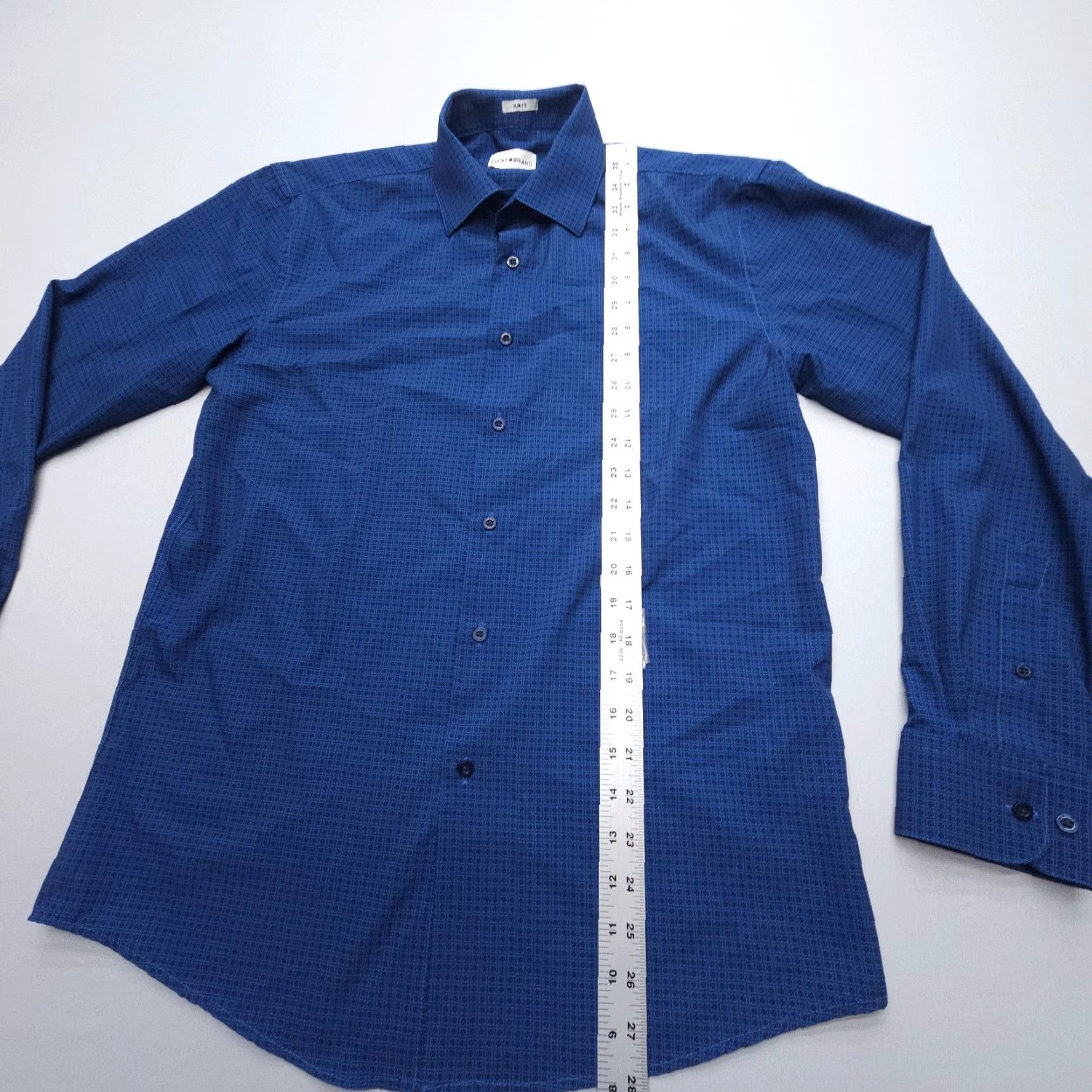 Lucky Brand Lucky Brand Shirt Mens Medium Slim 4 Way Stretch Long Sleeve Button Blue Print Size US M / EU 48-50 / 2 - 6 Thumbnail
