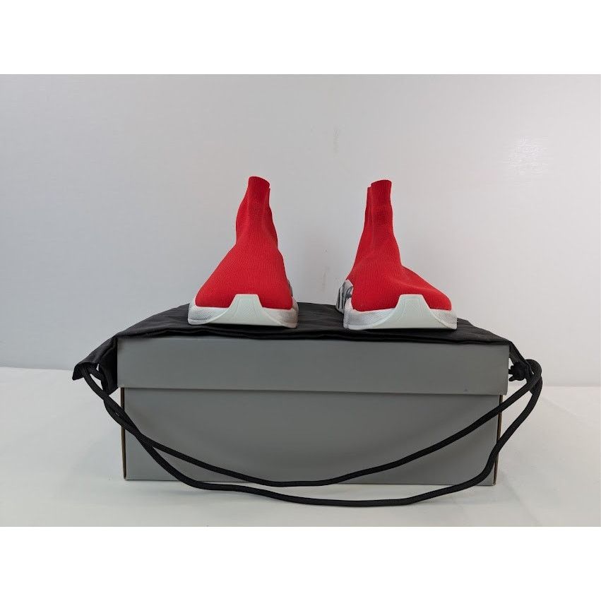 Balenciaga o1rshd1 Q:2 / Speed 2.0 Graffiti Recycled Knit Sneaker Red Size US 11 / EU 44 - 17 Thumbnail