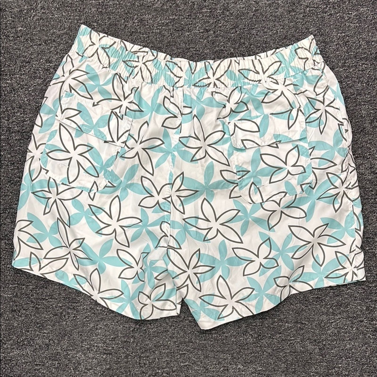 Other NWT Kiwi Women's Floral Athletic Shorts White Light Blue XXL Size US 44 / EU 60 - 5 Thumbnail