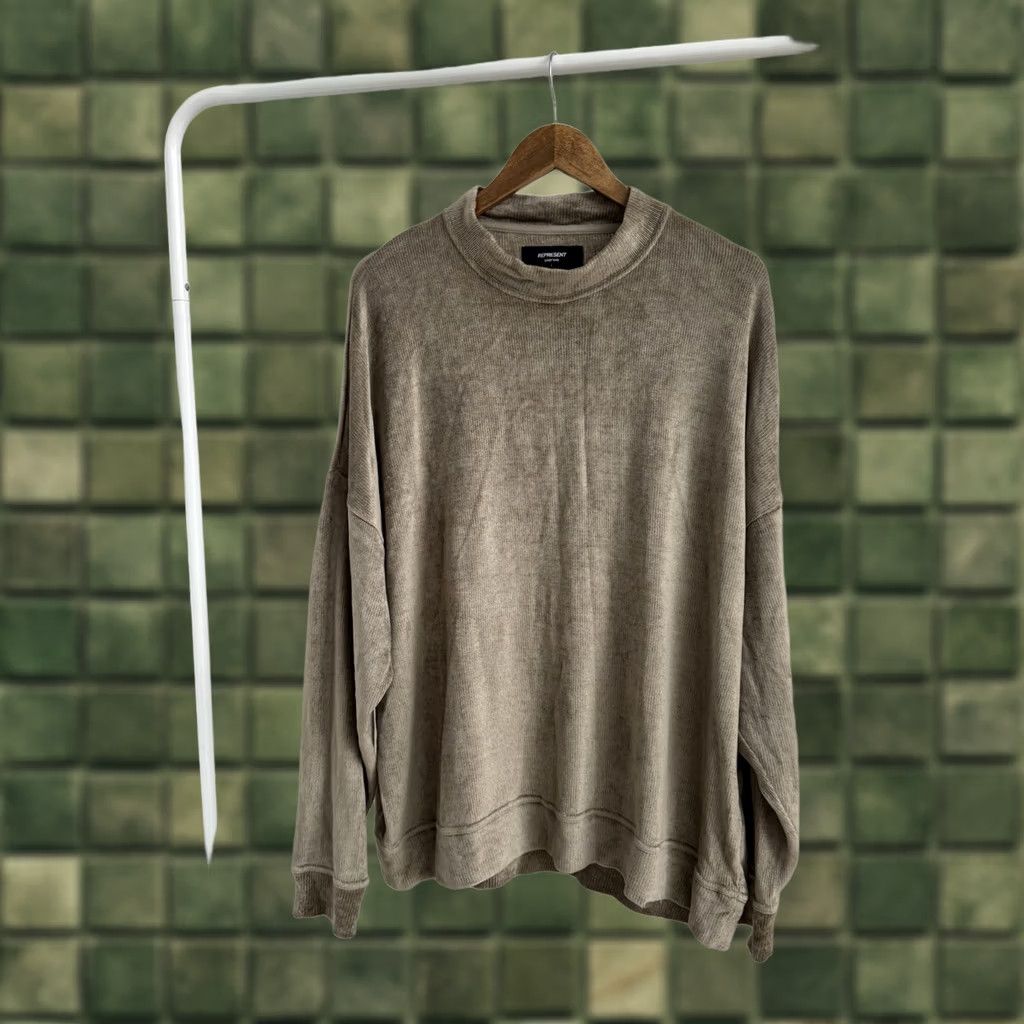 Vintage VINTAGE Represent Beige Sweater 100% Viscose Oversized Fit Size L Men Size US L / EU 52-54 / 3 - 1 Thumbnail