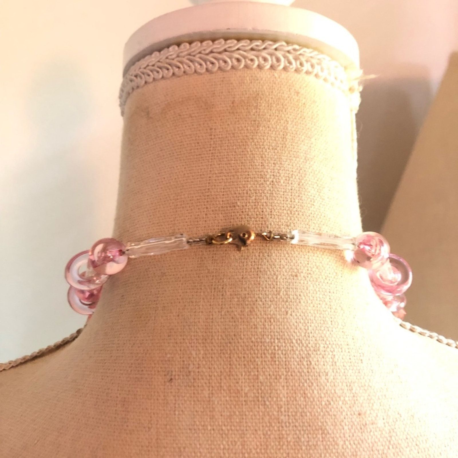 Vintage Vintage 80s two tone faceted pink bead necklace Size ONE SIZE - 7 Thumbnail