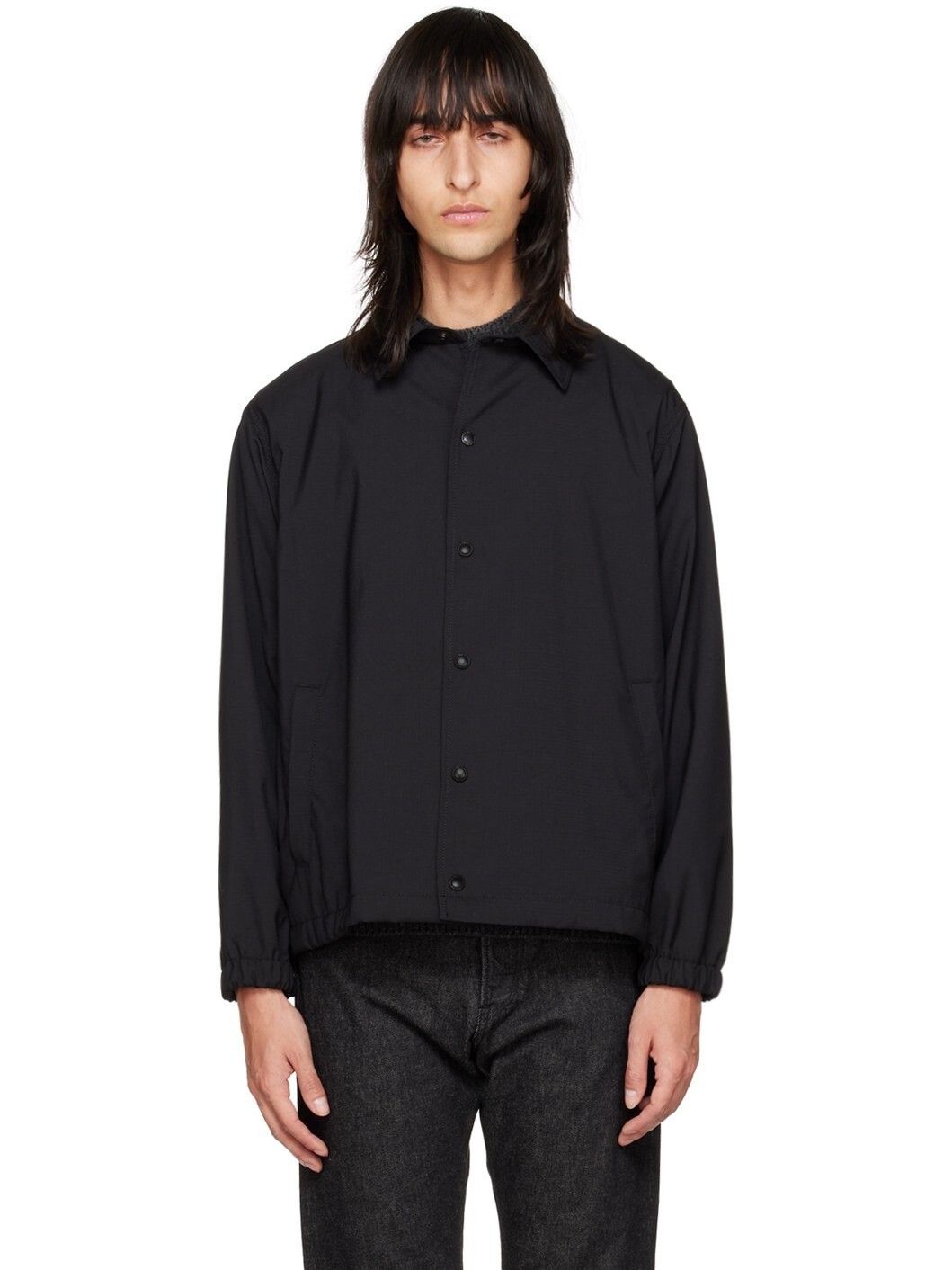 Comme des Garcons Homme COMME DES GARÇONS HOMME Black Press-Stud Jacket XL Size US L / EU 52-54 / 3 - 1 Thumbnail