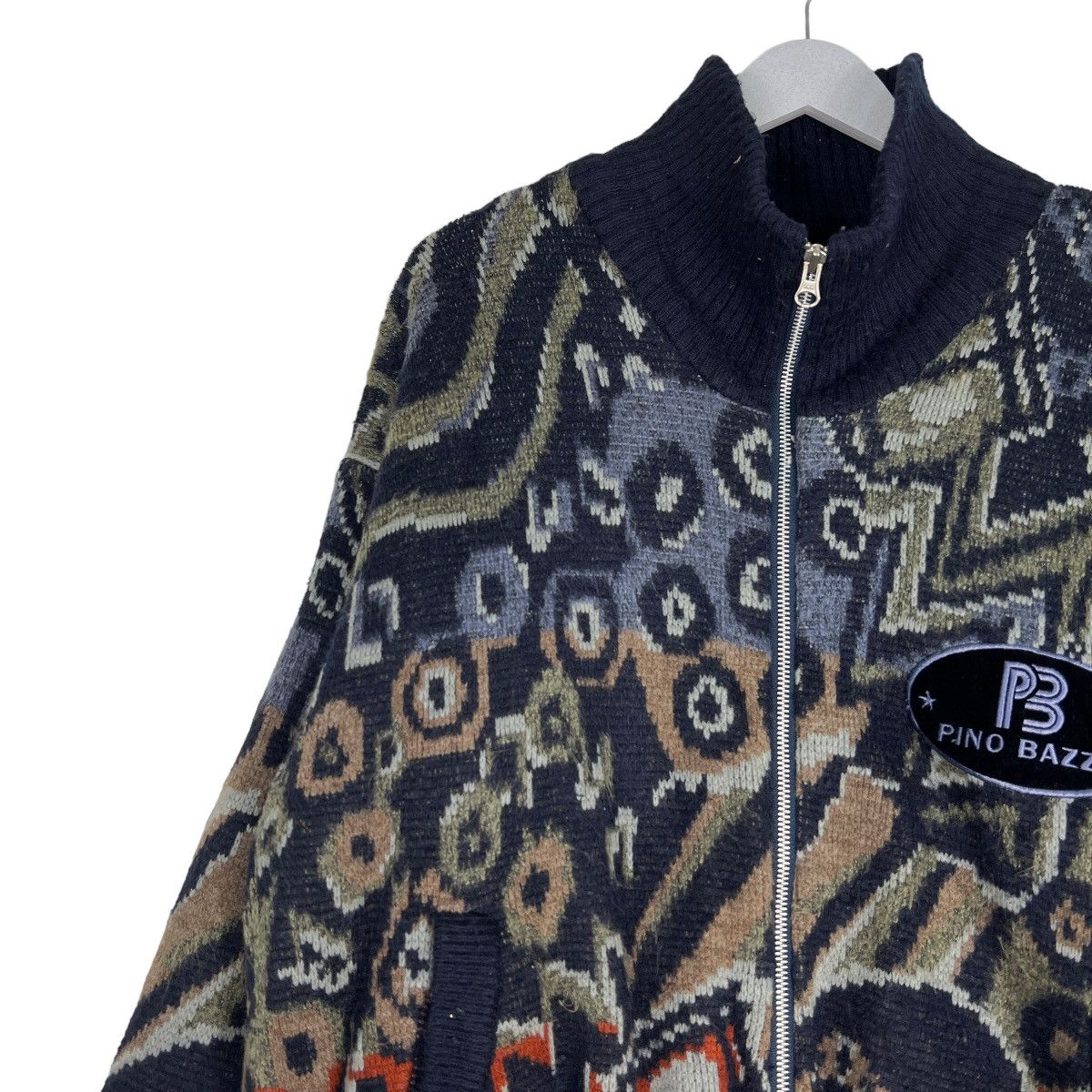 Aran Isles Knitwear 🔥 PINO BAZZO COLOR WAY KNITTED BOMBER JACKET Size US L / EU 52-54 / 3 - 7 Thumbnail