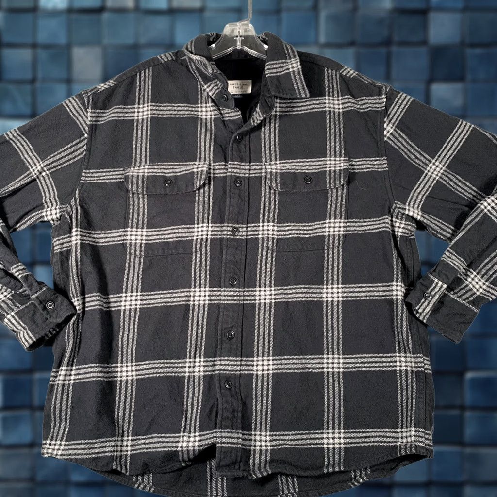 Vintage American Eagle Shirt Mens Large Black Plaid Flannel Long Sleeve Button Up Casual Size US L / EU 52-54 / 3 - 1 Thumbnail