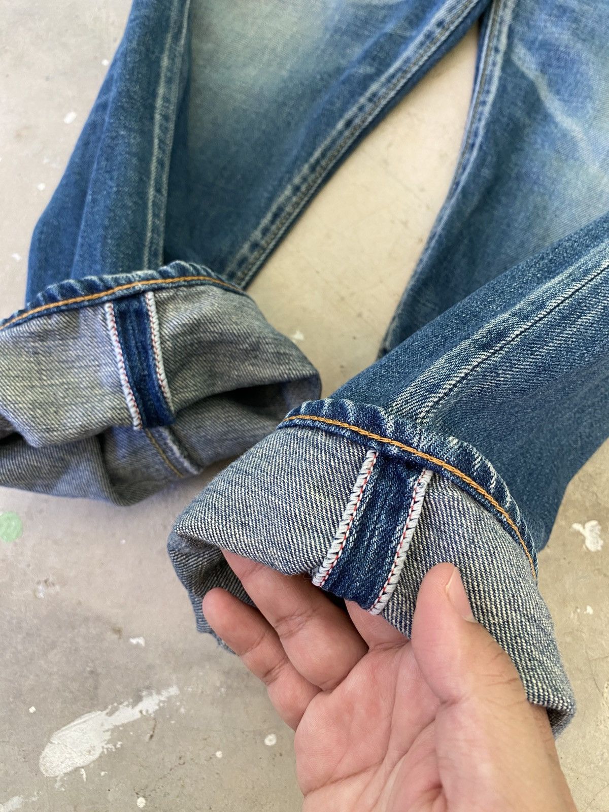 Japanese Brand Deep Blue Japan Selvedge Faded Denim Jeans W34 Size US 34 / EU 50 - 4 Thumbnail
