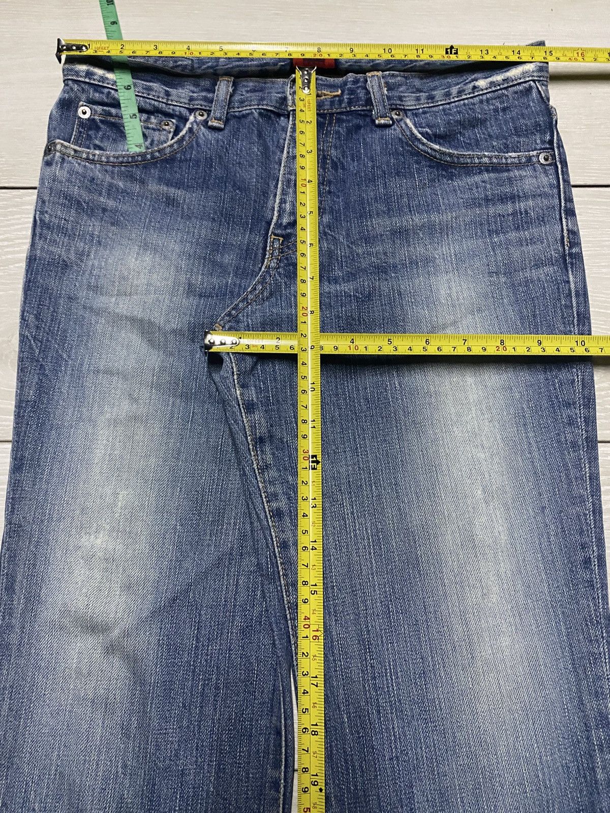 Edwin Vintage Miss Edwin 503 Blue Wash Flare Jeans Size US 30 / EU 46 - 7 Thumbnail