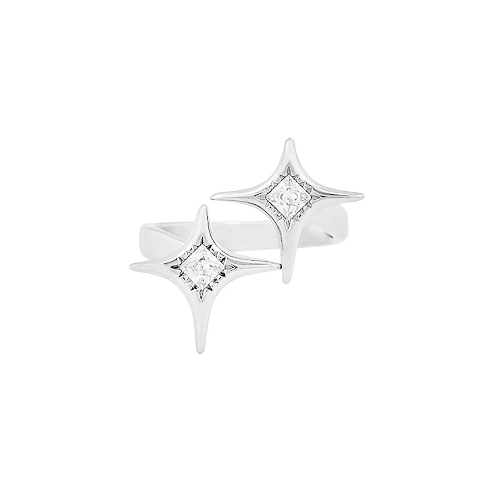 Jewelry 4-Point Star Zircon Ring Set | Layered Open-Band Size ONE SIZE - 5 Thumbnail