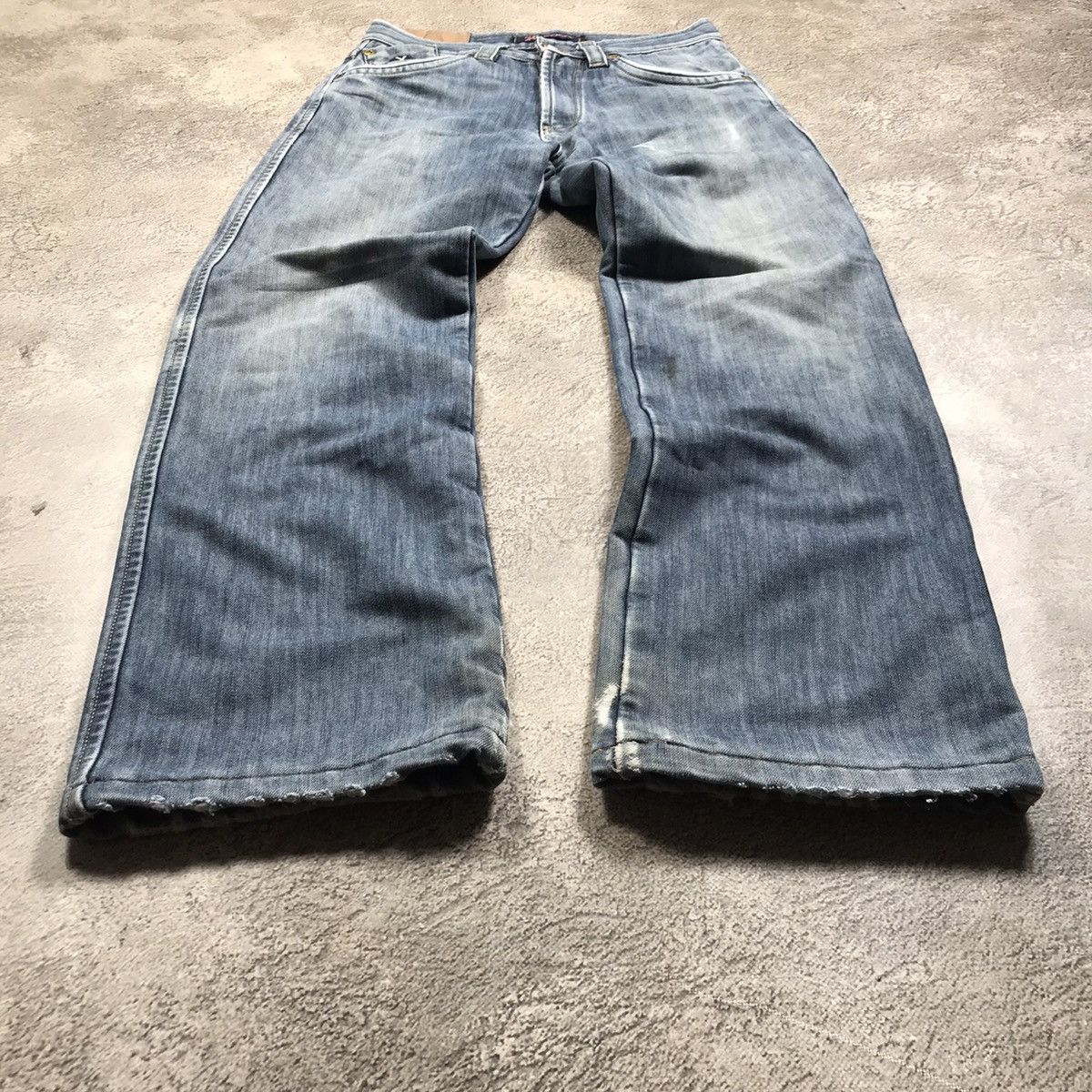 Vintage Vintage 90s Distressed Baggy Flared Jeans Grunge Dark Wash 3 Size US 30 / EU 46 - 1 Thumbnail