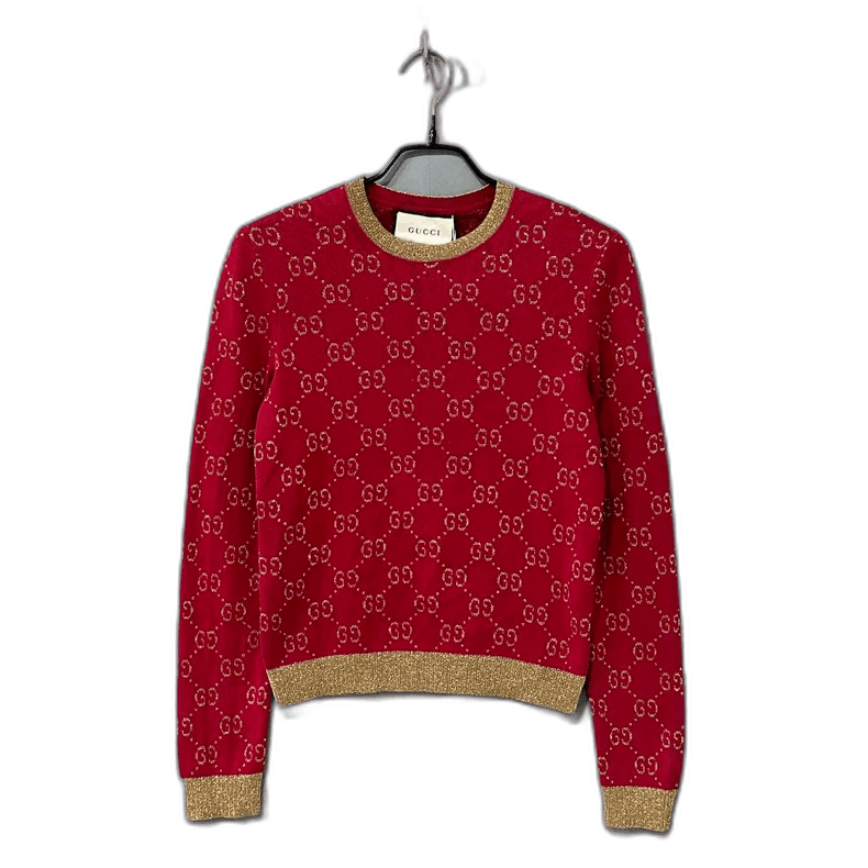 Red Knit Long Sleeve Gucci Sweater