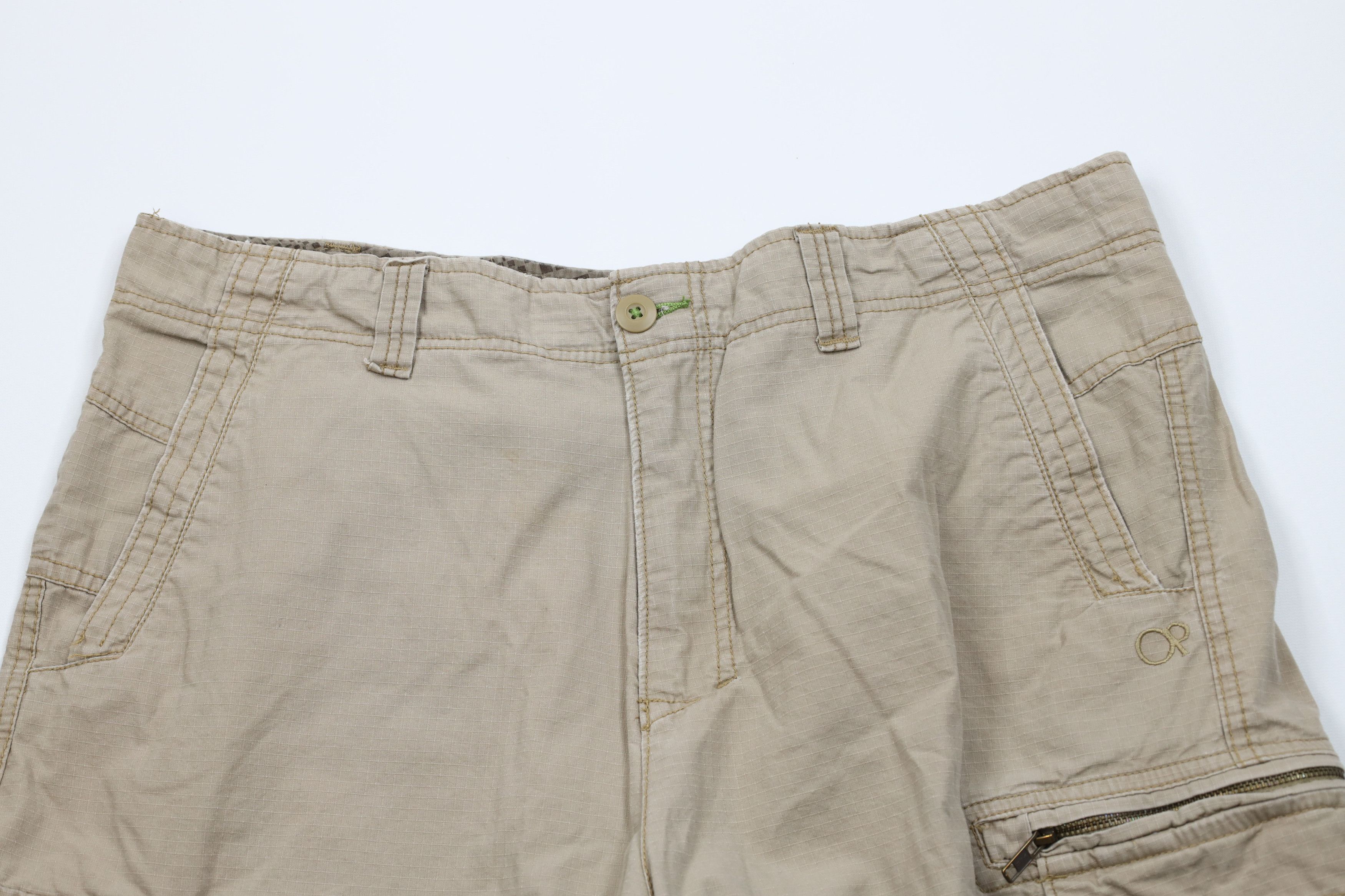 Ocean Pacific × Vintage Vintage 90s Y2K Ocean Pacific OP Ripstop Cargo Shorts Beige Size US 40 / EU 56 - 2 Thumbnail