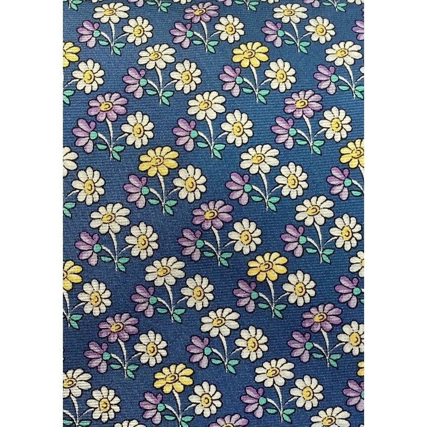 Burberry BURBERRYS Blue Floral Luxury Designer Silk Tie M.In England Size ONE SIZE - 7 Thumbnail