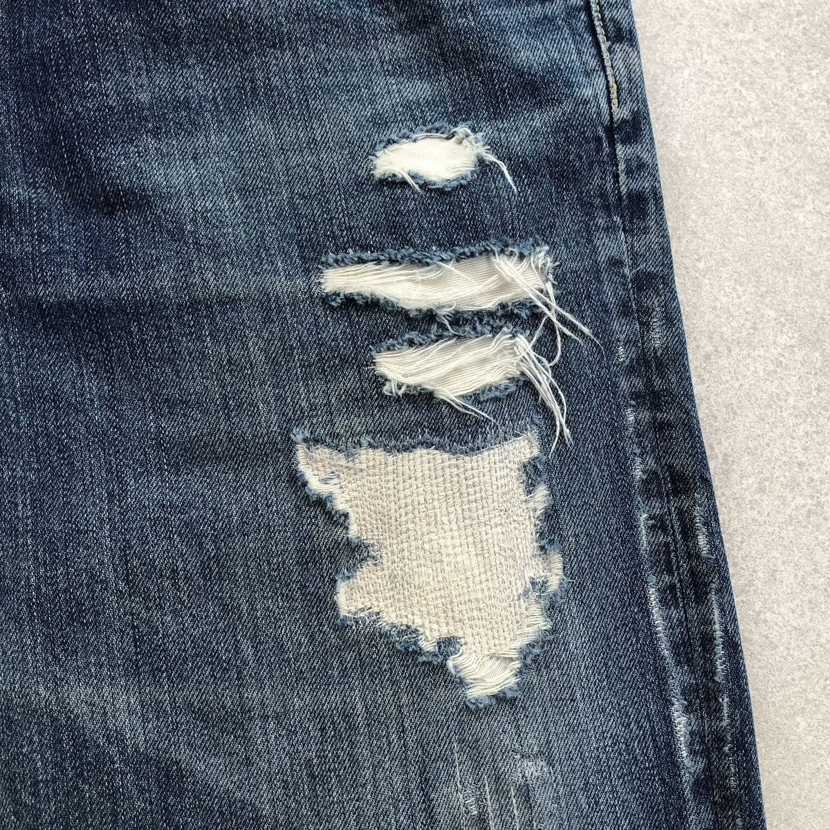 Blue Blue Japan Vintage blue blue japan denim Distressed Jeans Size US 33 - 6 Thumbnail