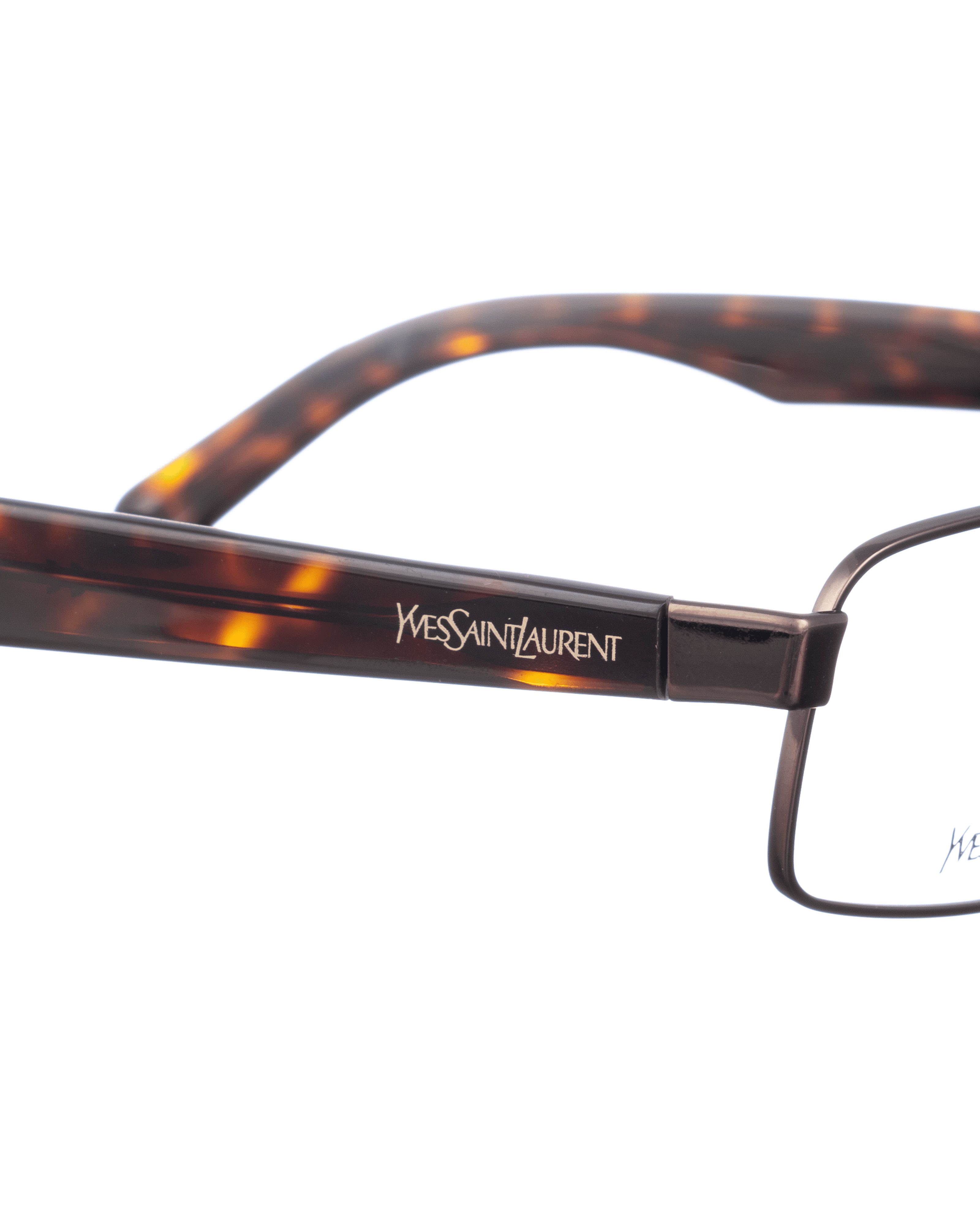 Saint Laurent Paris Yves Saint Laurent 00s Deep Chocolate Rectangular Glasses Size ONE SIZE - 2 Thumbnail