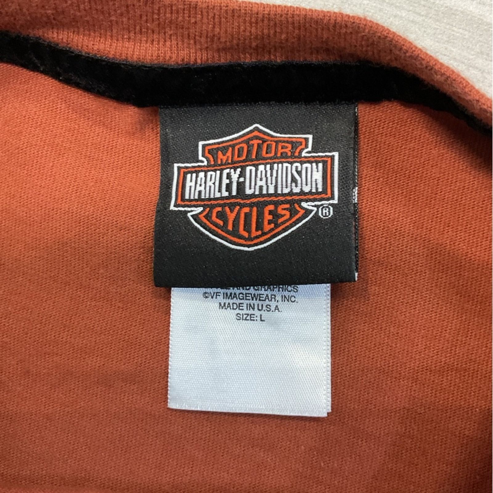 Harley Davidson Vintage Harley Davidson Burnt Orange AOP Long Sleeve Shirt Size L / US 10 / IT 46 - 4 Thumbnail