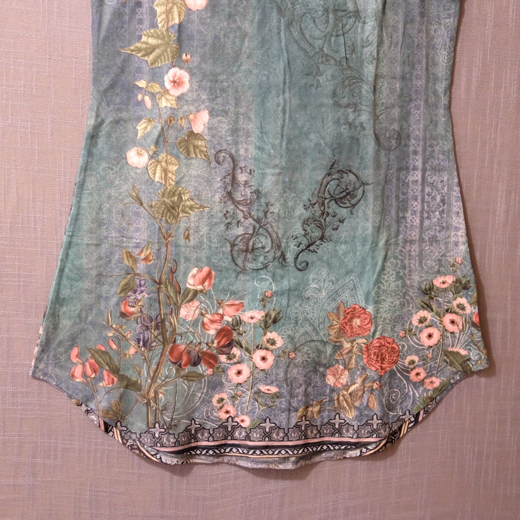 Vintage NWT! Ekouaer Dress Womens M Green Sleeveless Floral Stretch #A1-115 Size M / US 6-8 / IT 42-44 - 3 Thumbnail