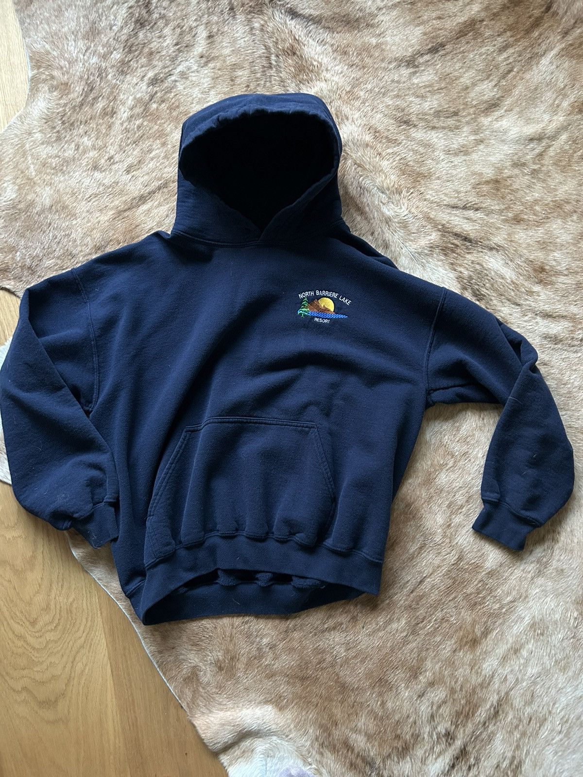 Vintage Vintage navy blue hoodie Size US S / EU 44-46 / 1 - 1 Thumbnail