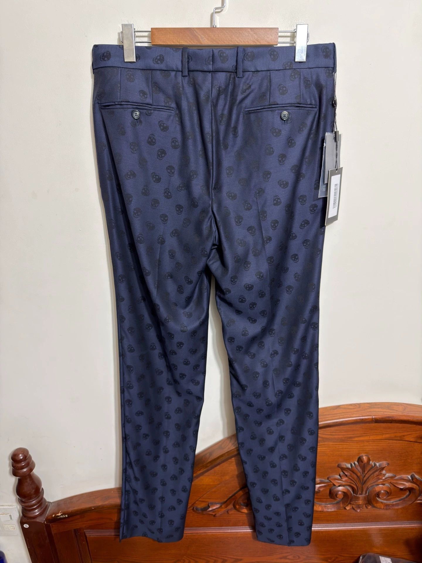 Alexander McQueen Blue Skull Pattern Casual Pants Size 36 Size US 26 / EU 42 - 2 Thumbnail