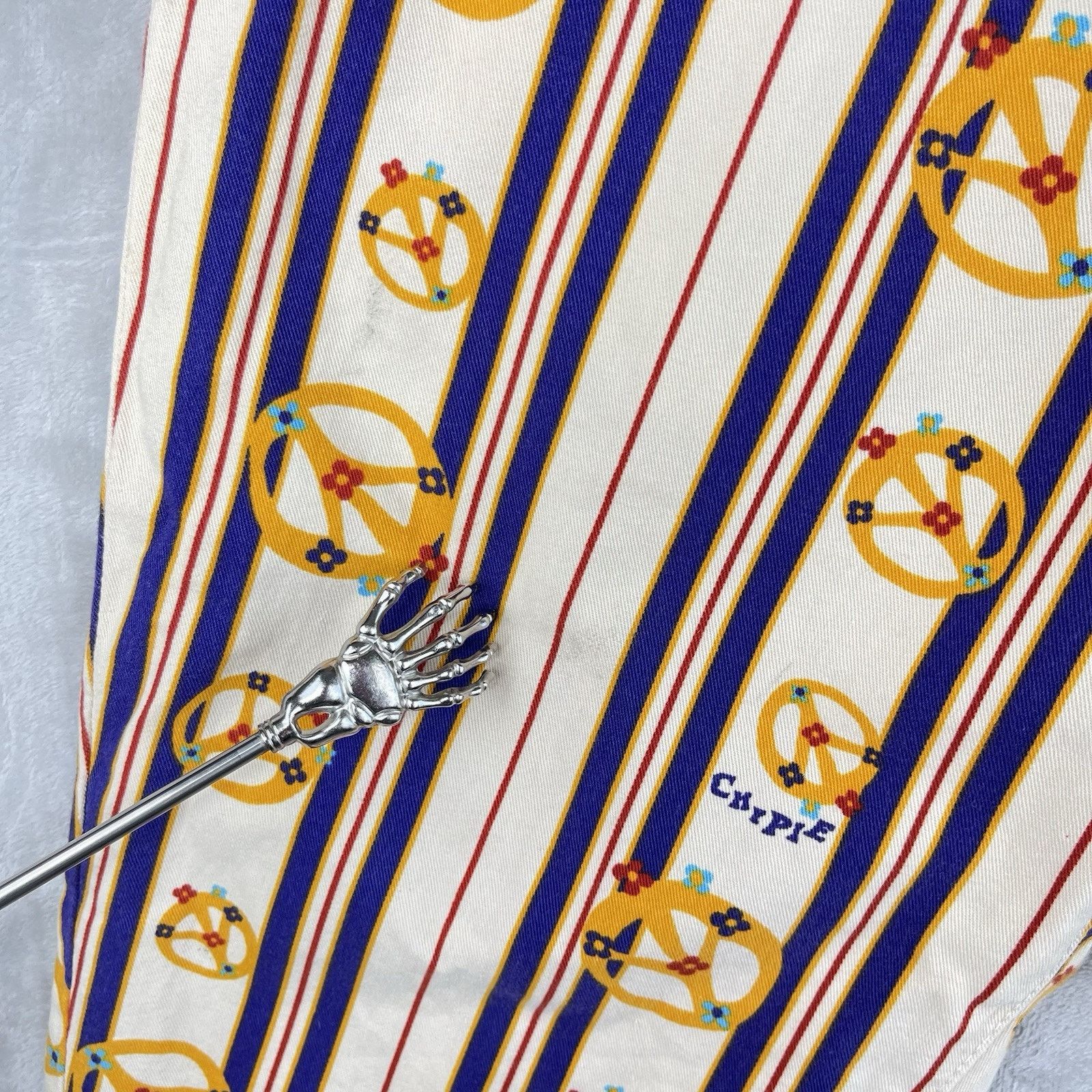 Other Rare Vtg 90s Chipie French Designer Flare Pants Peace Sign Size US 30 / EU 46 - 20 Thumbnail