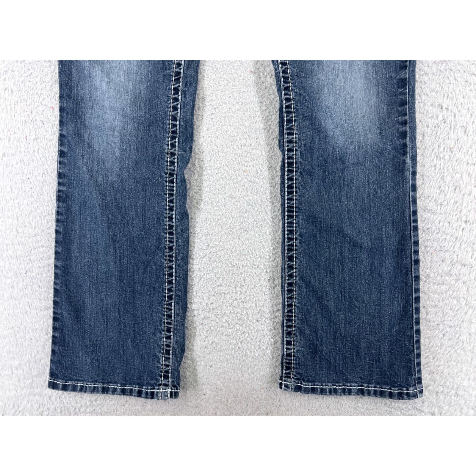 Vintage Maurices Jeans Womens 32x31 Blue Denim Bootcut Embroidered Cotton Blend Regular Inseam 31 5-Pocket Design Vintage No N/A Size 32" / US 10 / IT 46 - 2 Thumbnail