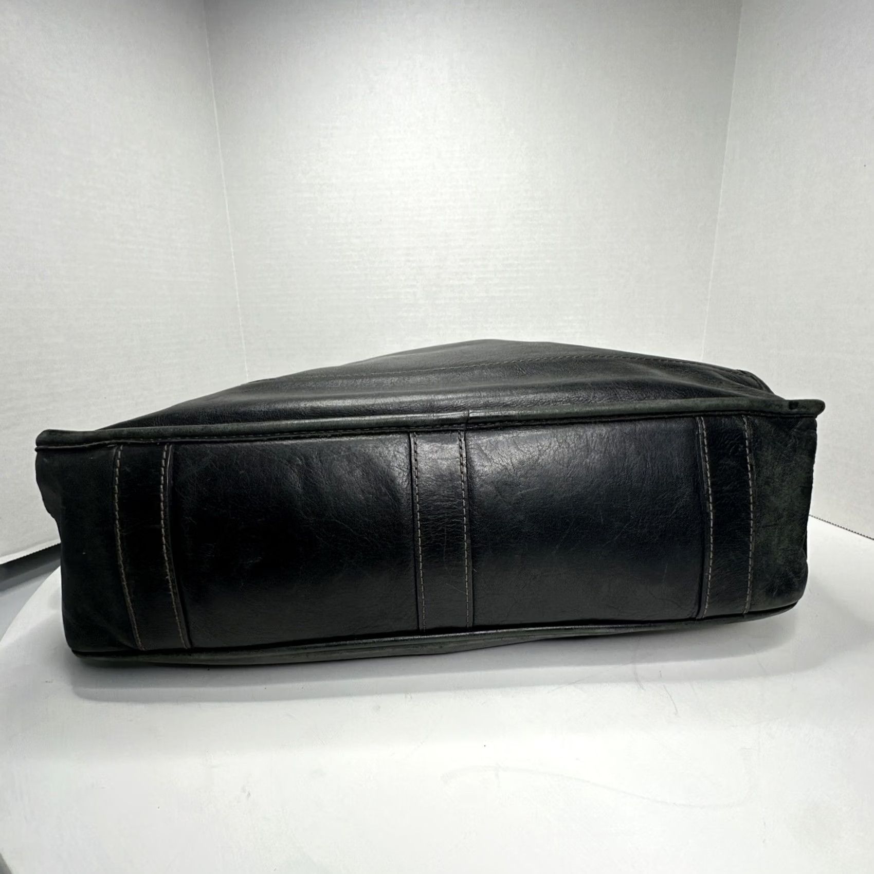 Bosca VINTAGE Bosca Leather Messenger Laptop Bag Black W/ Shoulder Strap Crossbody Size ONE SIZE - 6 Thumbnail
