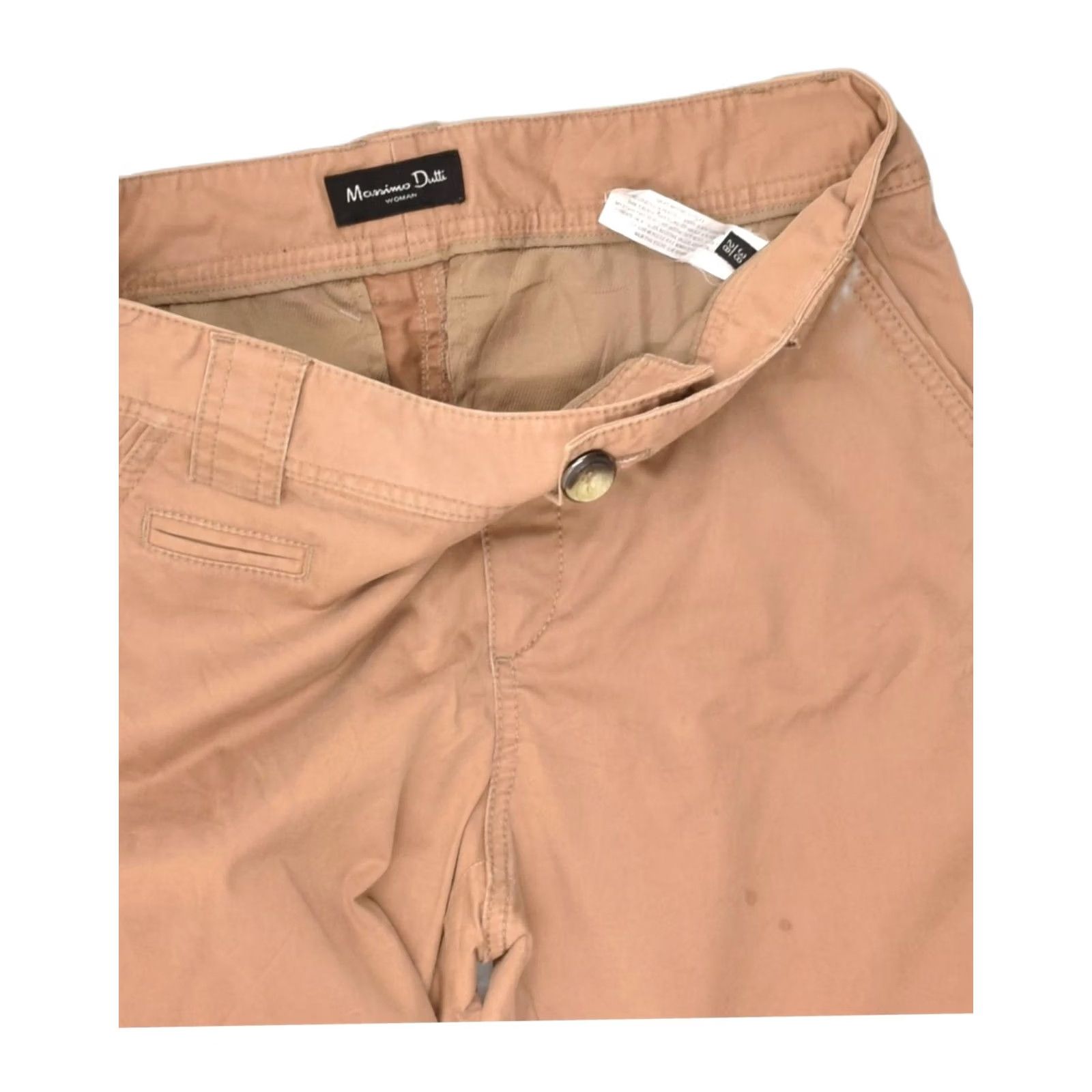 Massimo Dutti MASSIMO DUTTI Womens Straight Chino Trousers Brown Cotton W28 L31 Size 28" / US 6 / IT 42 - 4 Thumbnail