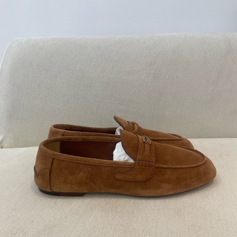 Gucci Gucci Brown Suede Logo Round Toe Loafers - Size US 11 / EU 44 - 3 Thumbnail