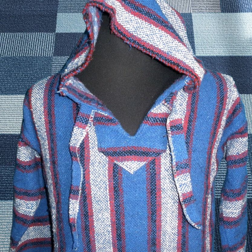 CO El Paso Saddle Blanket Co Beach Poncho Spring Hoodie Pullover Hooded S/M Multicolor Knit Acrylic Unisex Adults Baja Size US S / EU 44-46 / 1 - 1 Thumbnail