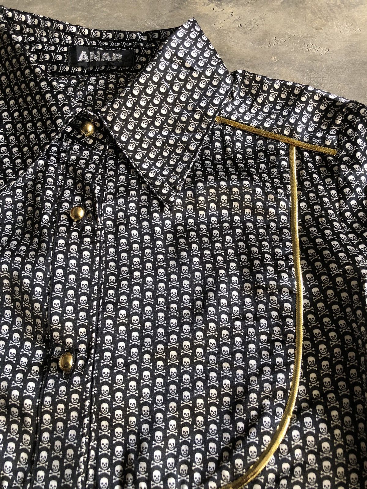 Japanese Brand × Vintage ANAP "Skull Pattern" crazy Y2K shirt Size S / US 4 / IT 40 - 3 Thumbnail