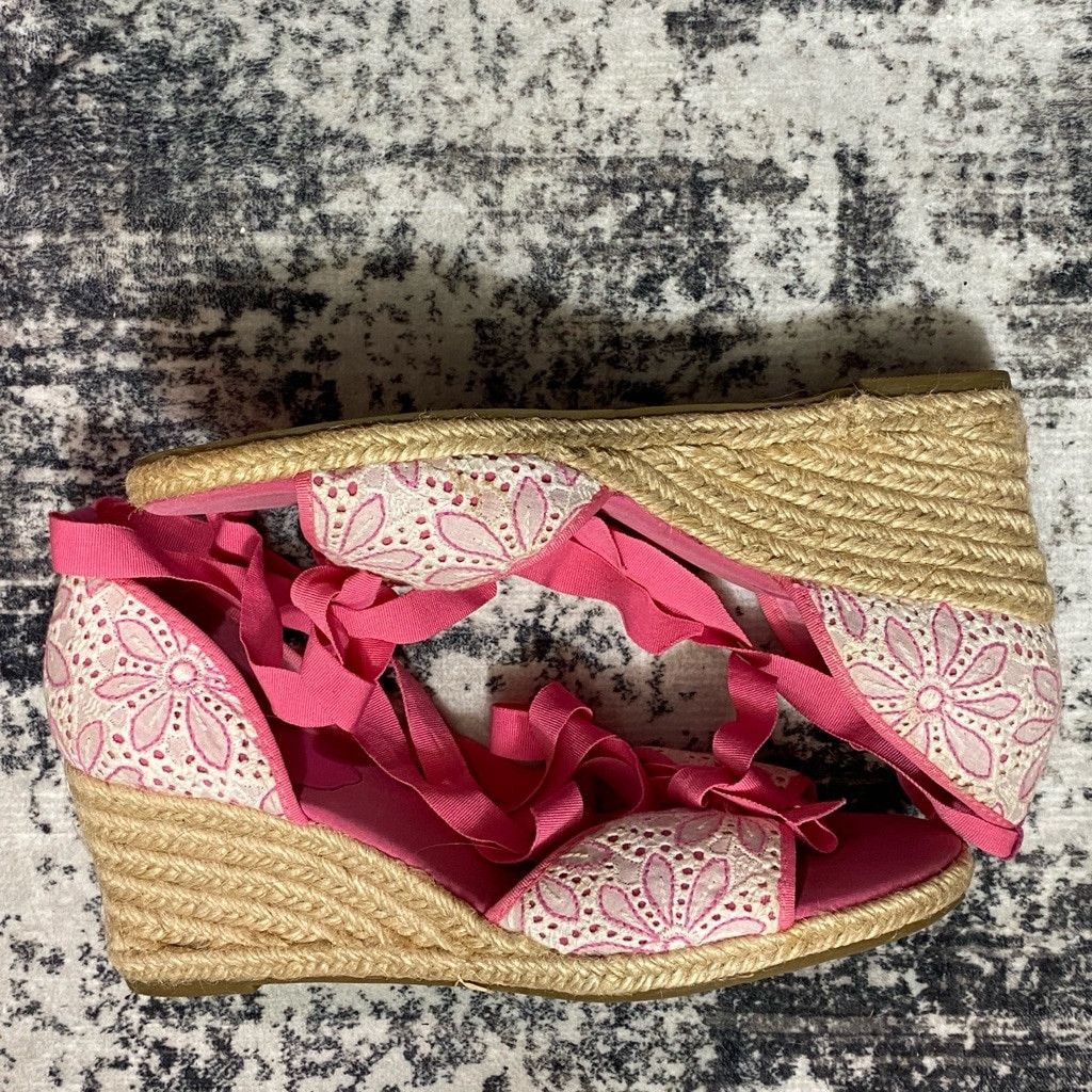 Lilly Pulitzer Women's Lilly Pulitzer Pink White Espadrille Wedges Size 8.8 Size US 8.5 / IT 38.5 - 5 Thumbnail