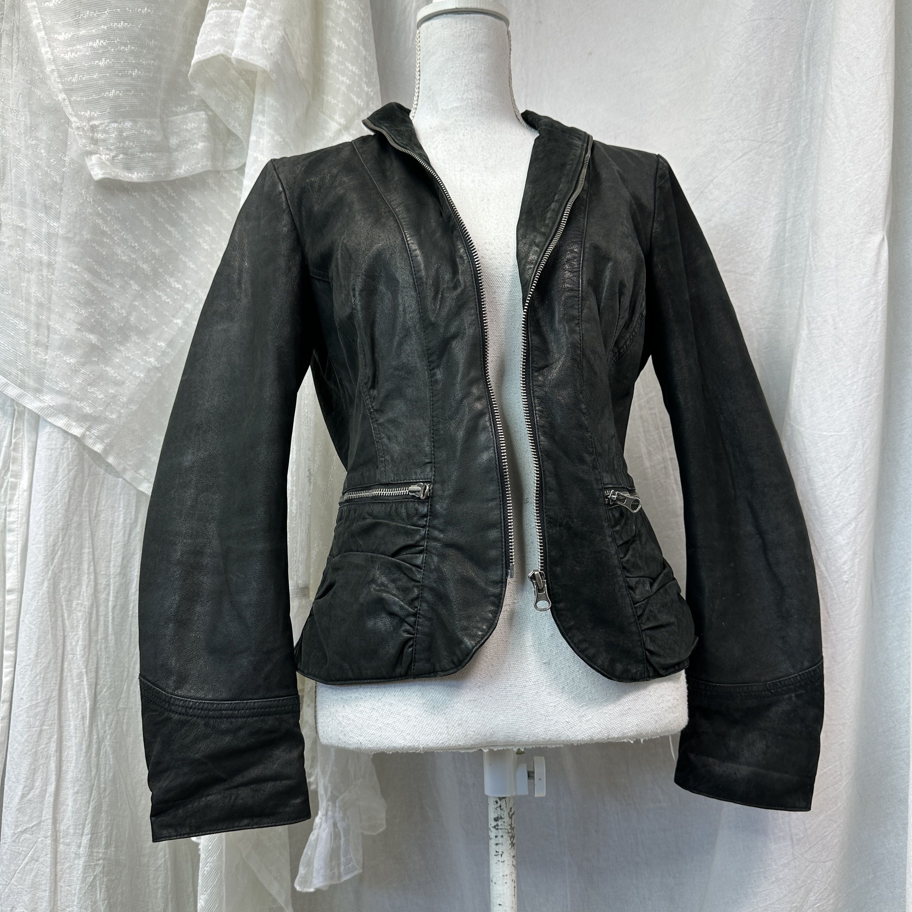 Vintage Vintage Avant Garde Leather Biker Moto Grunge Jacket 00s Size US M / EU 48-50 / 2 - 6 Thumbnail