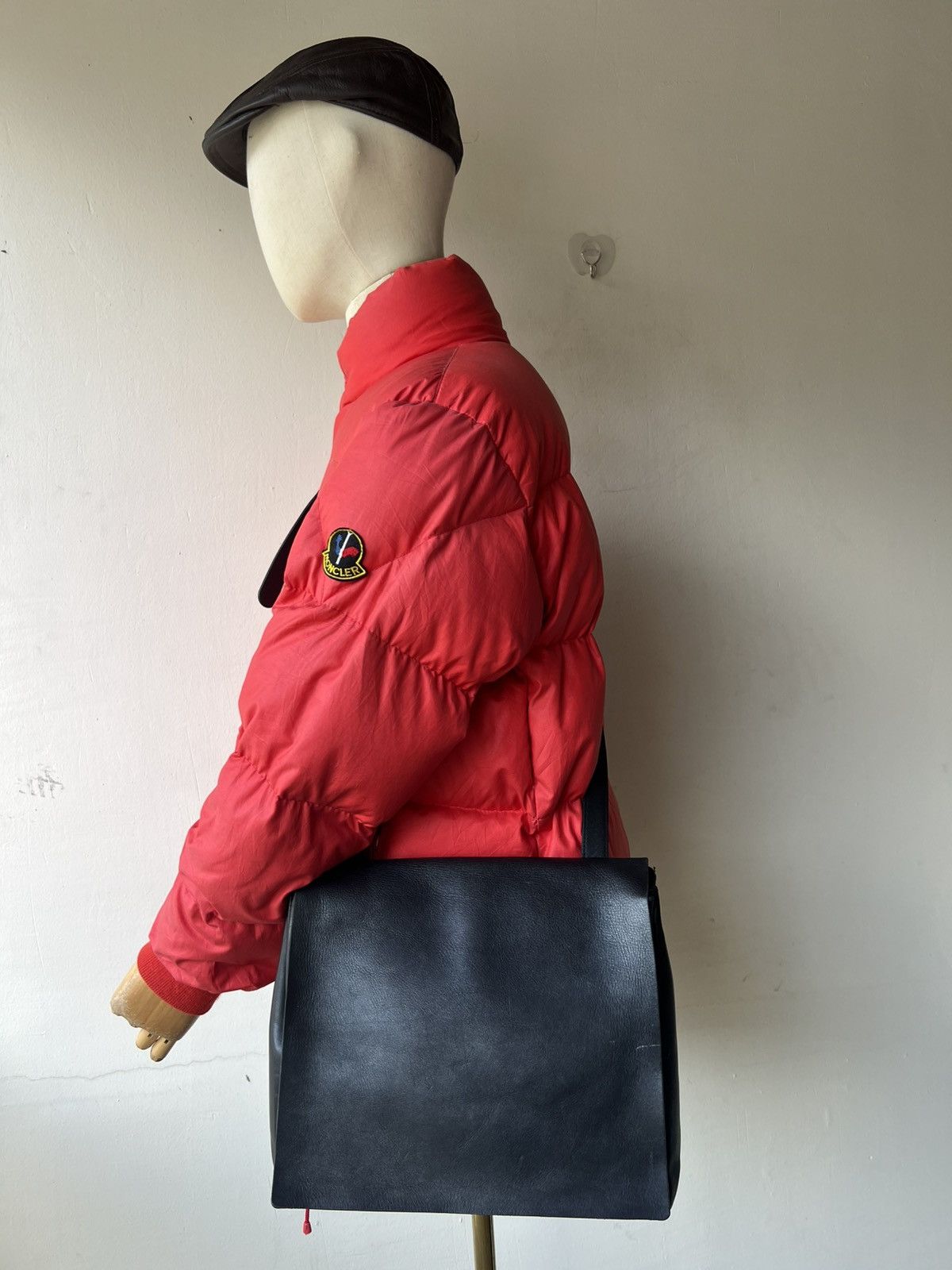 Leather Vintage PARTS Japan Patina Black High Quality Leather Bag Size ONE SIZE - 4 Thumbnail