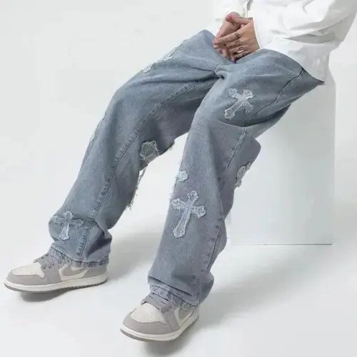 Jean High Street Cross Patch Denim Pant Size US 29 - 1 Thumbnail