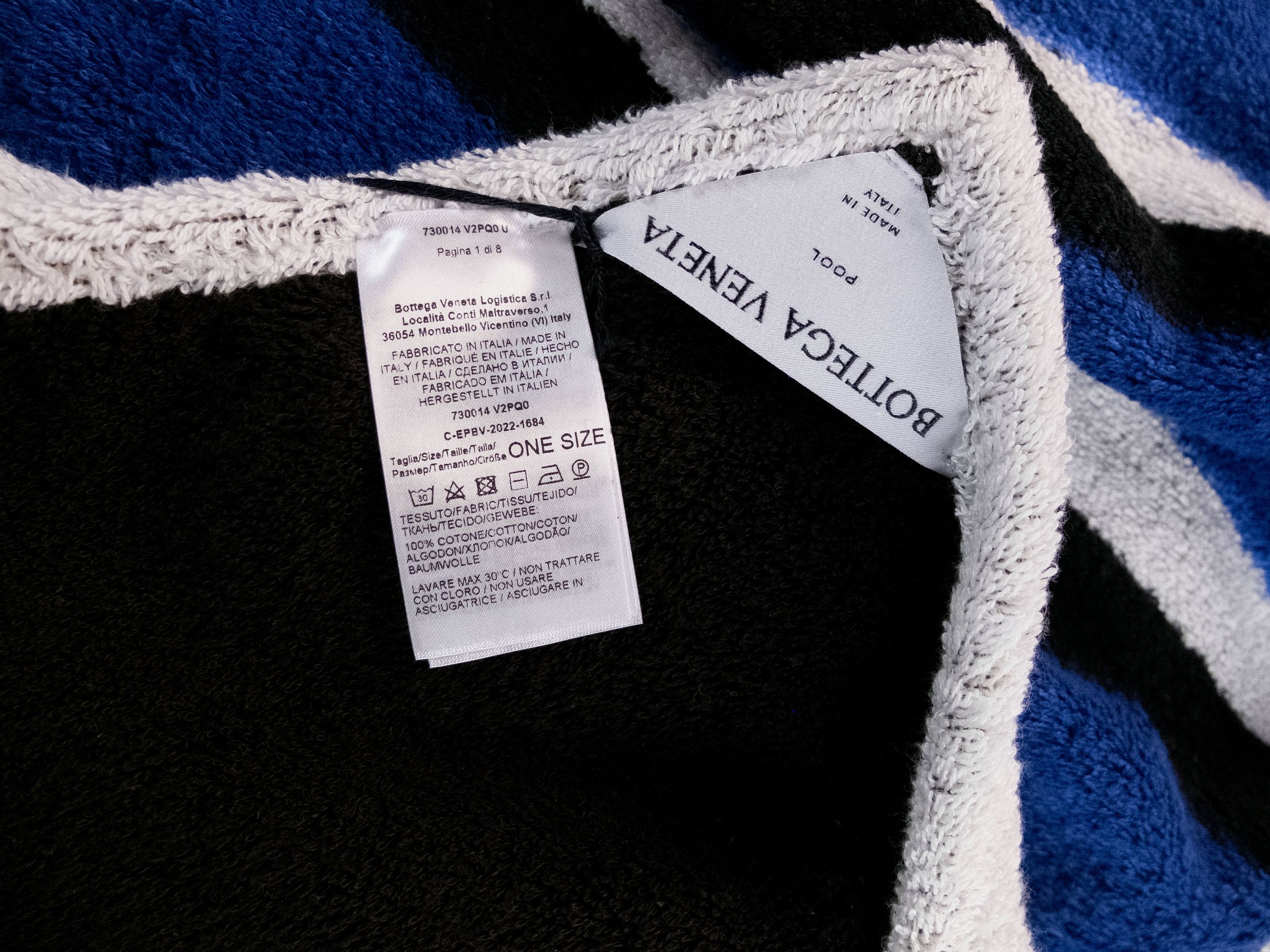 Bottega Veneta BOTTEGA VENETA white blue & black beach towel q Size ONE SIZE - 6 Thumbnail