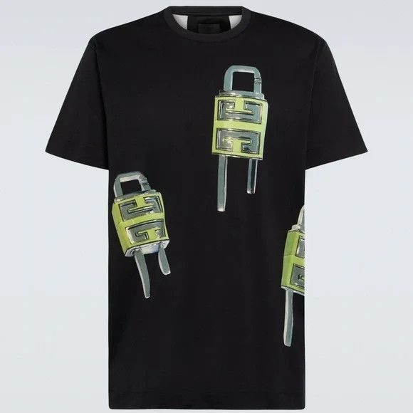 Givenchy Givenchy - 4G Lock Cotton-T-Shirt - Black - NEW W TAGS NWT Size US L / EU 52-54 / 3 - 2 Thumbnail