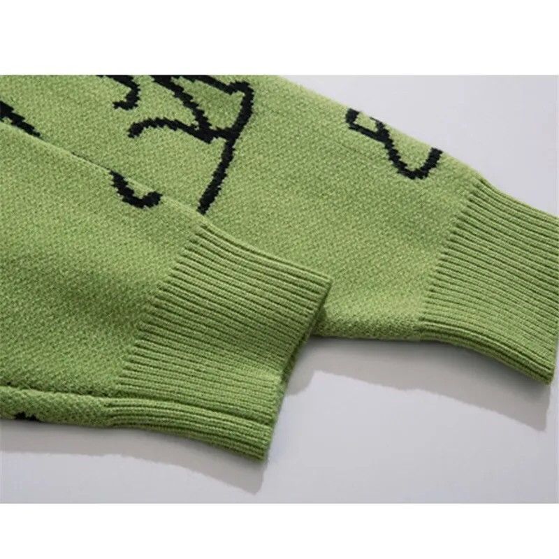 Japanese Brand × Vintage Sweater Men Harajuku Knitted Hip Hop Dinosaur Cartoon Size US M / EU 48-50 / 2 - 6 Thumbnail