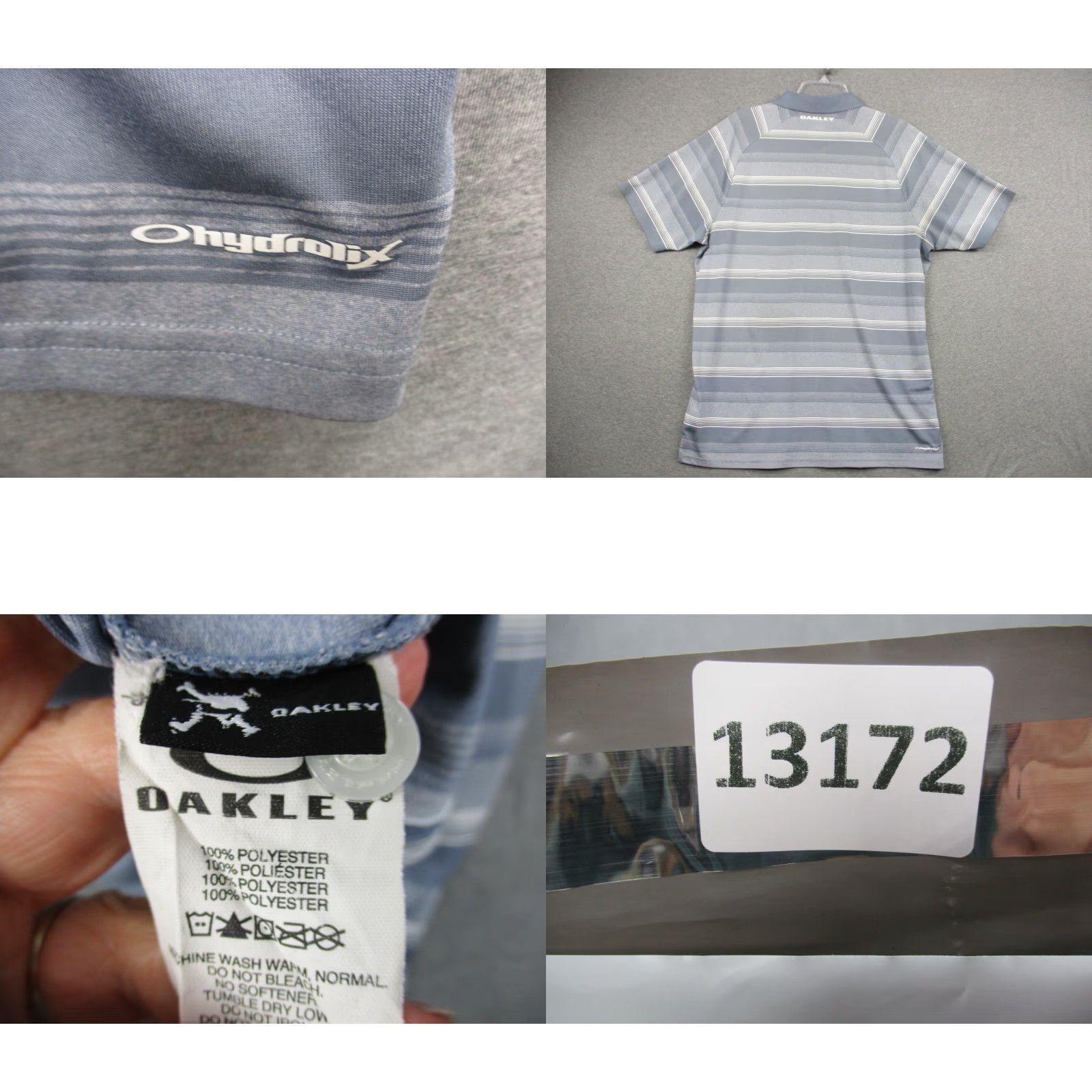 Oakley Oakley Golf Polo Shirt Men’s Medium Gray Striped Hydrolix Stretch Breathable Logo Shirt Size US M / EU 48-50 / 2 - 8 Thumbnail