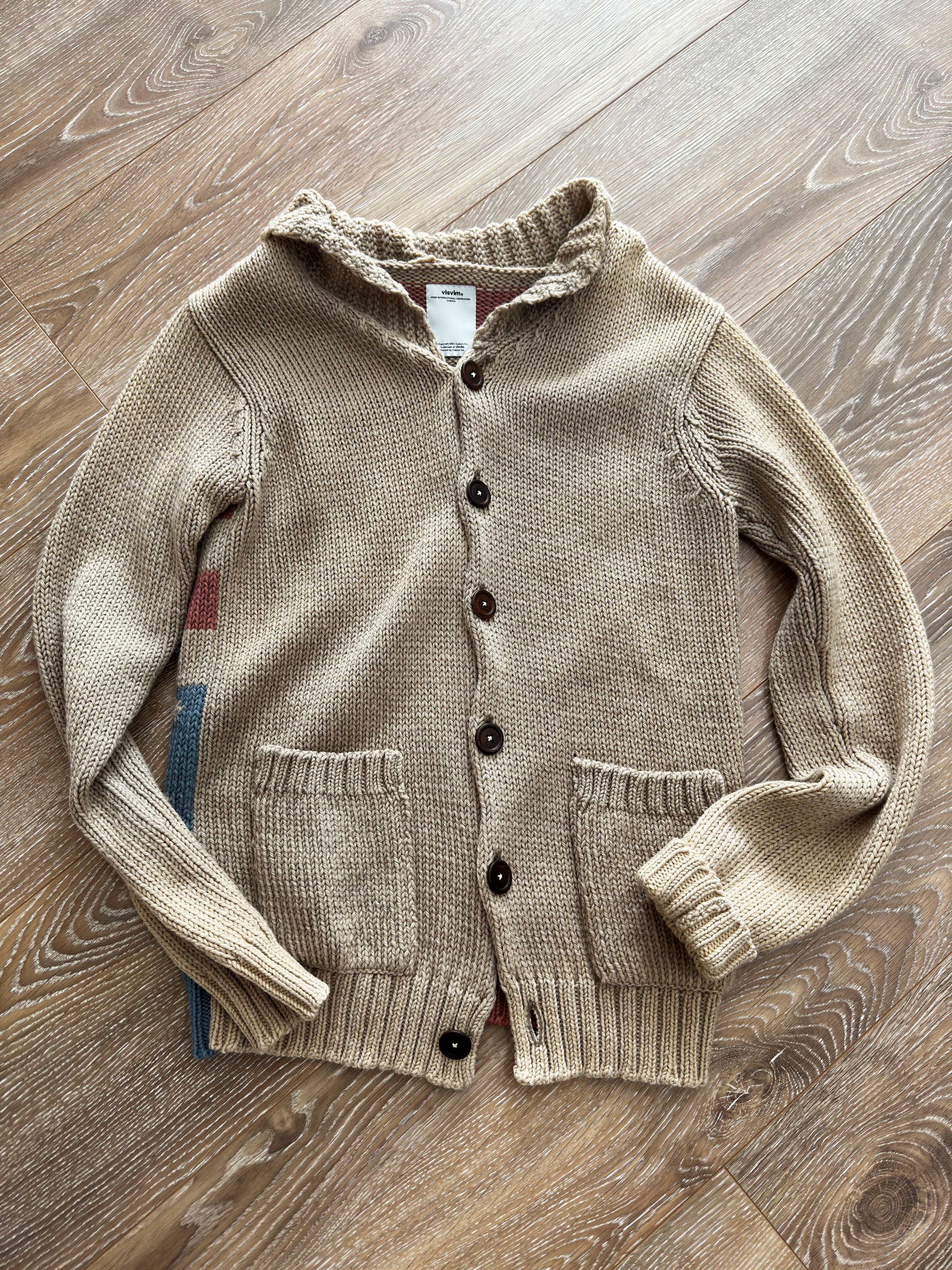 image of Visvim Sturgis Sweater (Flag Stars) in Mud, Men's (Size Medium)