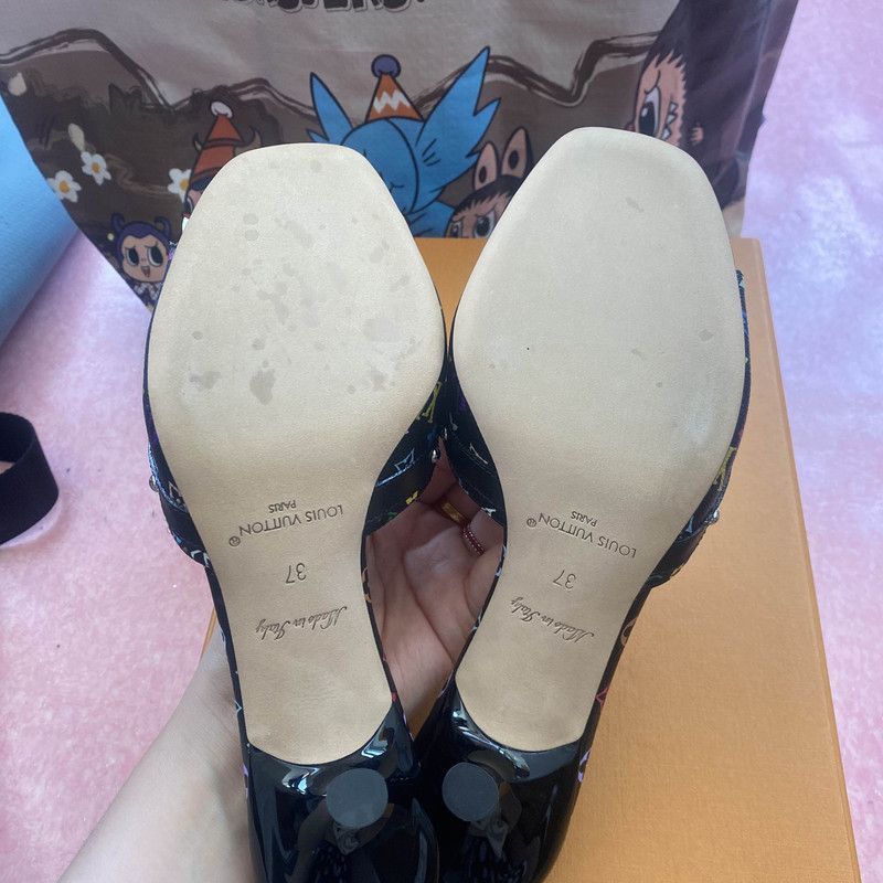 Louis Vuitton Takashi Murakami x Louis Vuitton Black Sandals Size US 6 / IT 36 - 4 Thumbnail