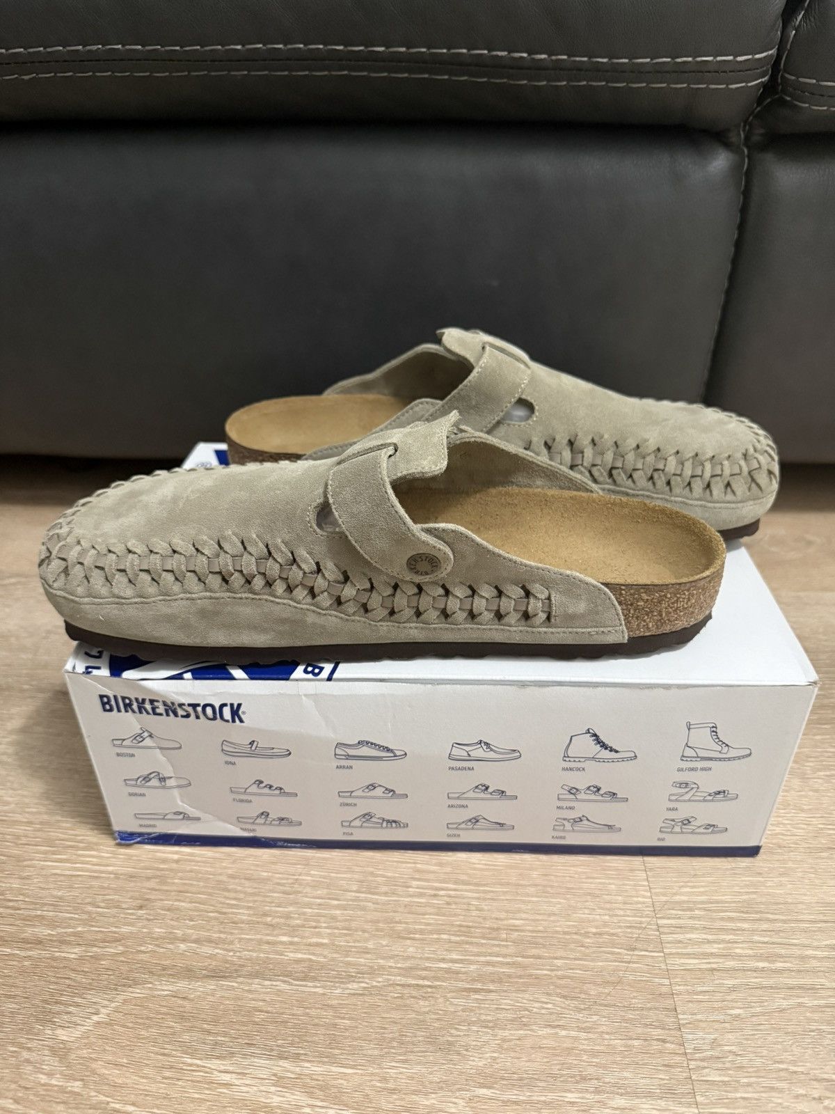 Birkenstock Boston Braided Suede Kith Taupe