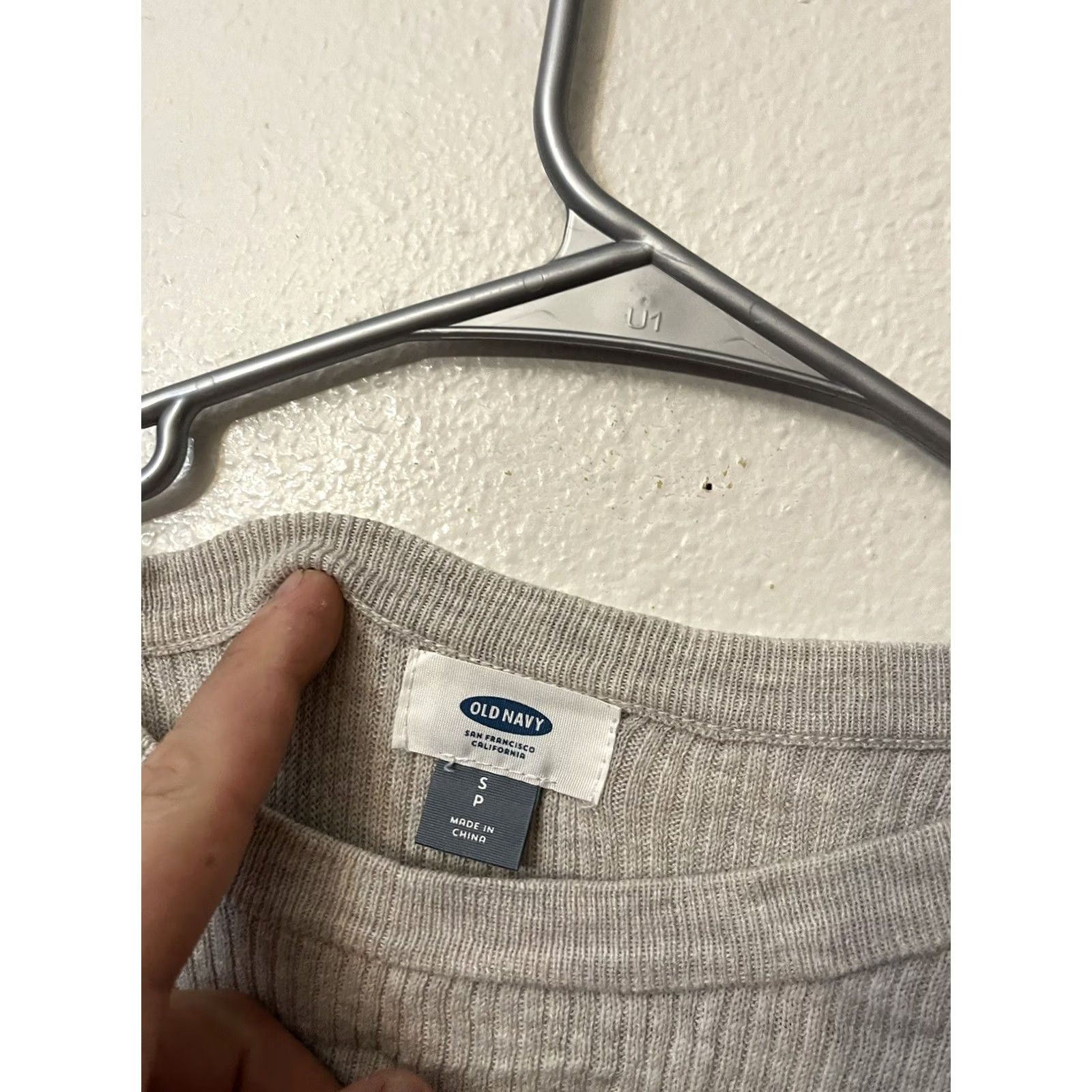 Old Navy Old Navy Pullover Sweatshirt Shirt Womens Small Gray Long Sleeve Ribbed Cotton Blend Pullover Debris-Free Vintage not specified Womens Size S / US 4 / IT 40 - 3 Thumbnail